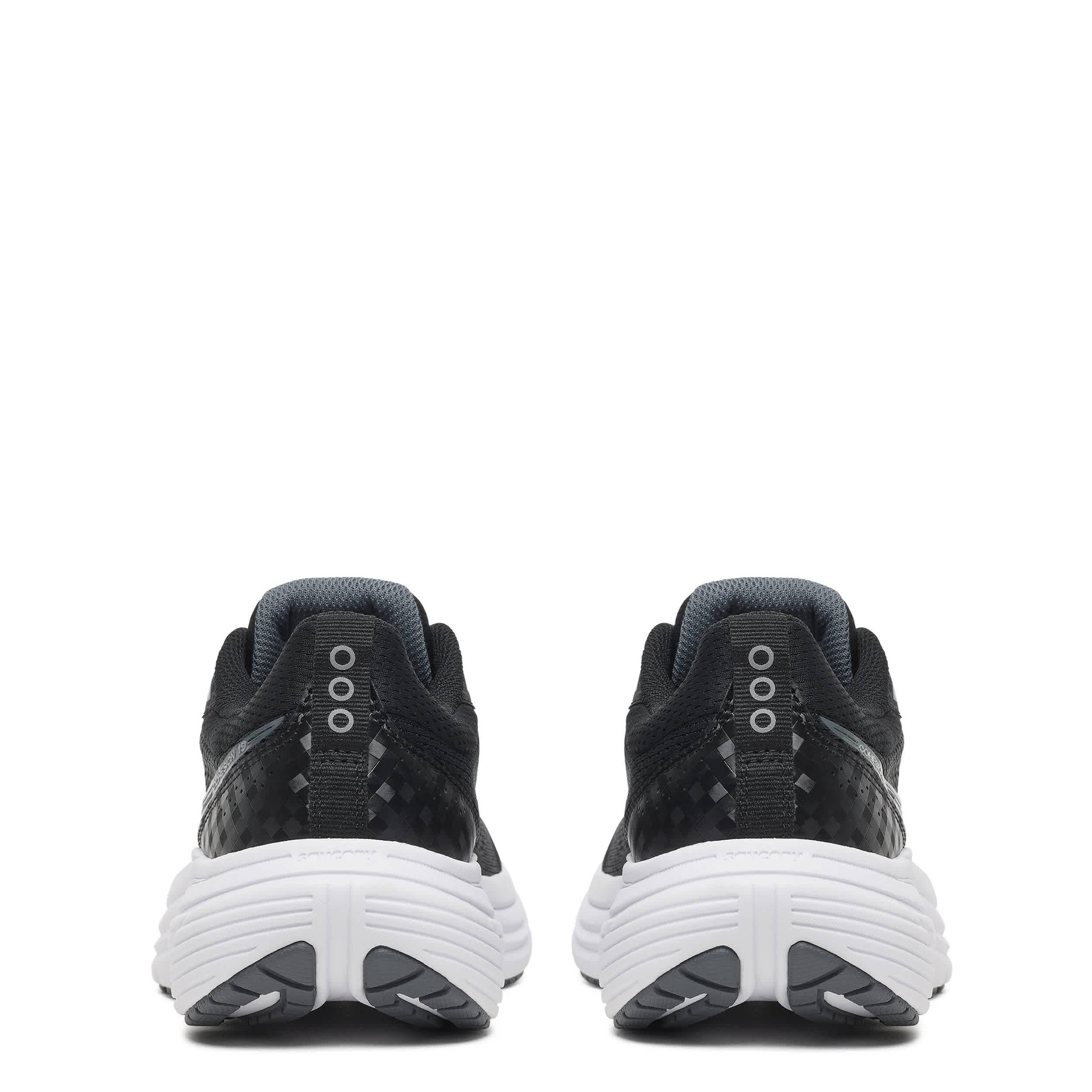 SAUCONY-WOMENS COHESION 19 RUNNING SHOE-BLACK & WHITE