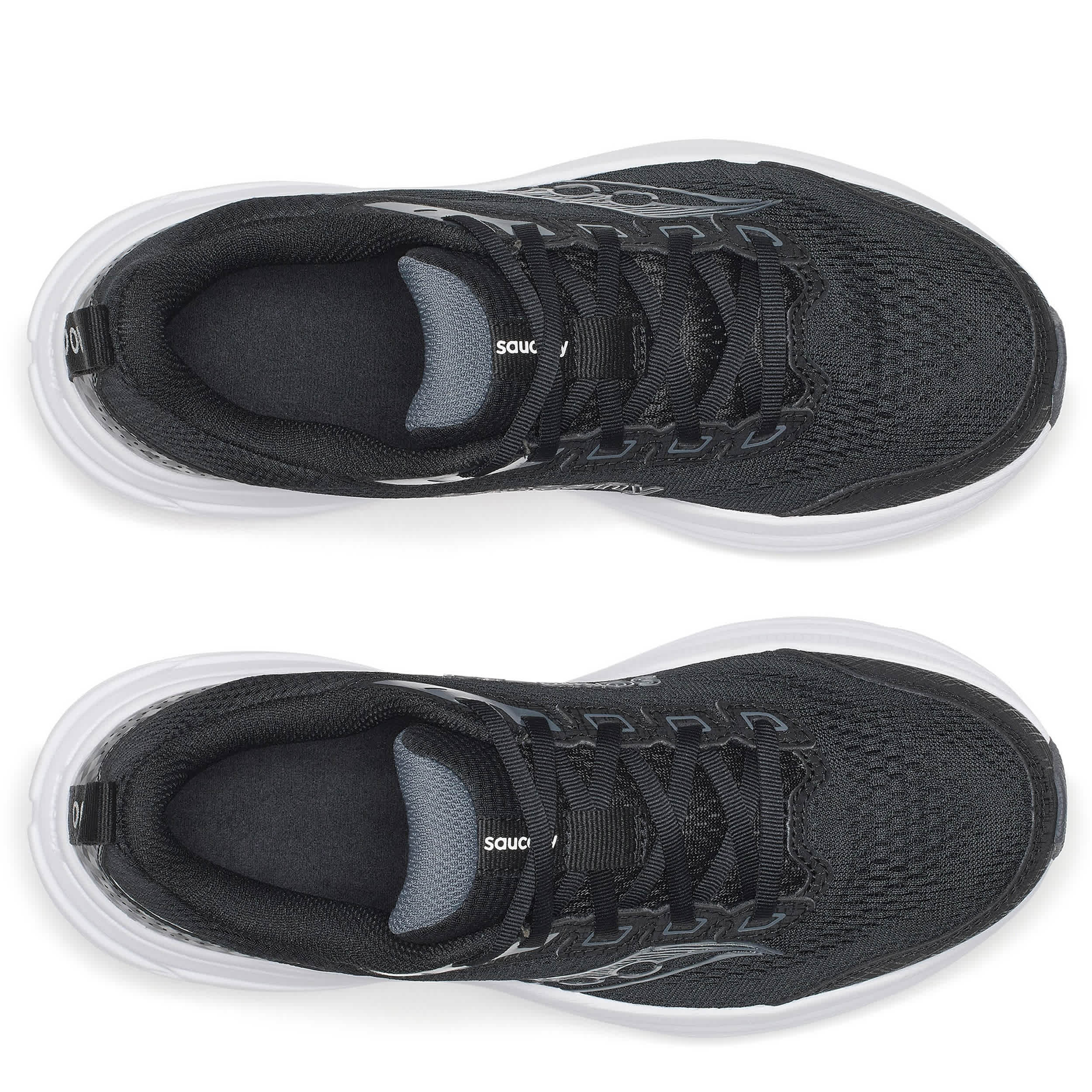 SAUCONY-WOMENS COHESION 19 RUNNING SHOE-BLACK & WHITE