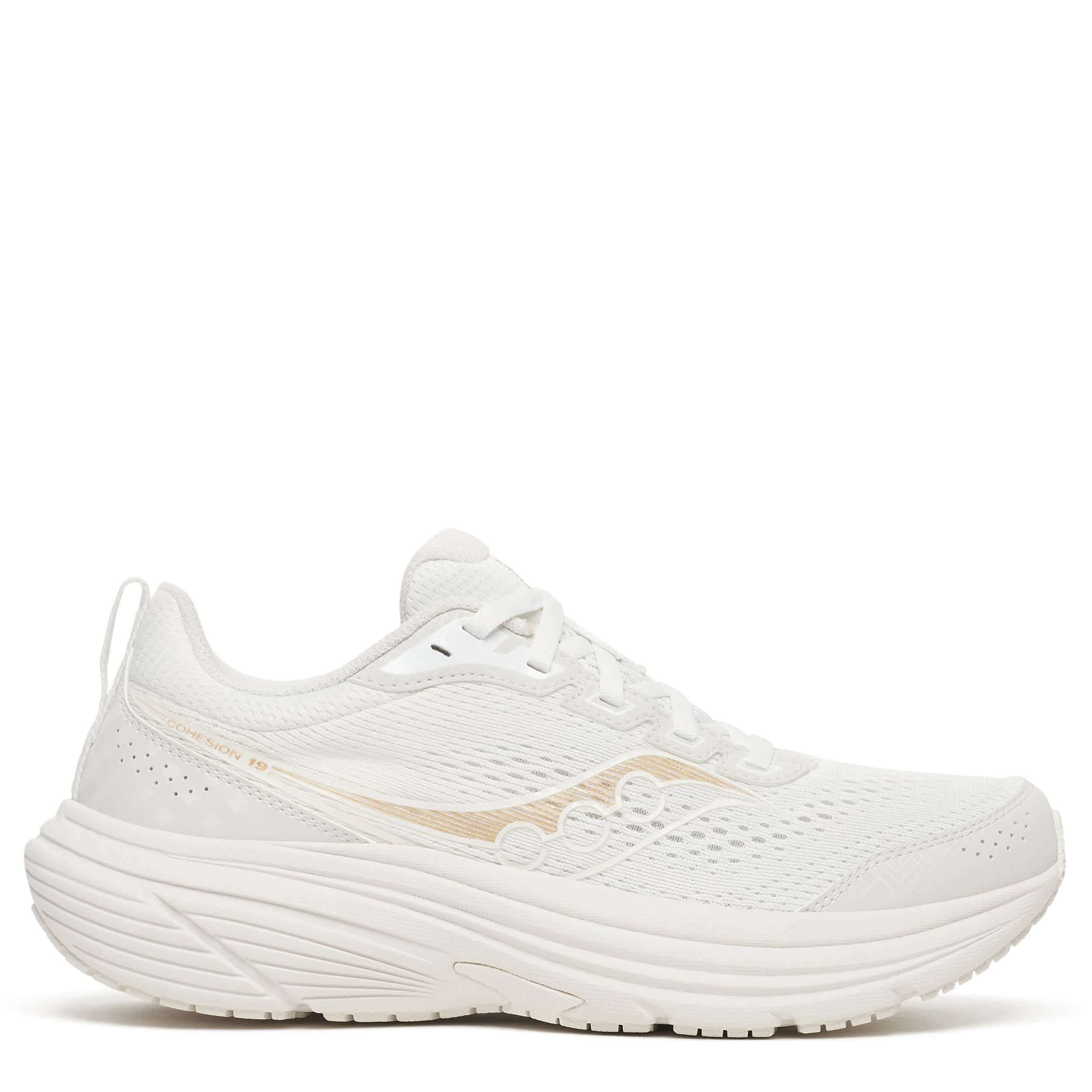 SAUCONY-WOMENS COHESION 19 RUNNING SHOE-IVORY & OFF WHITE