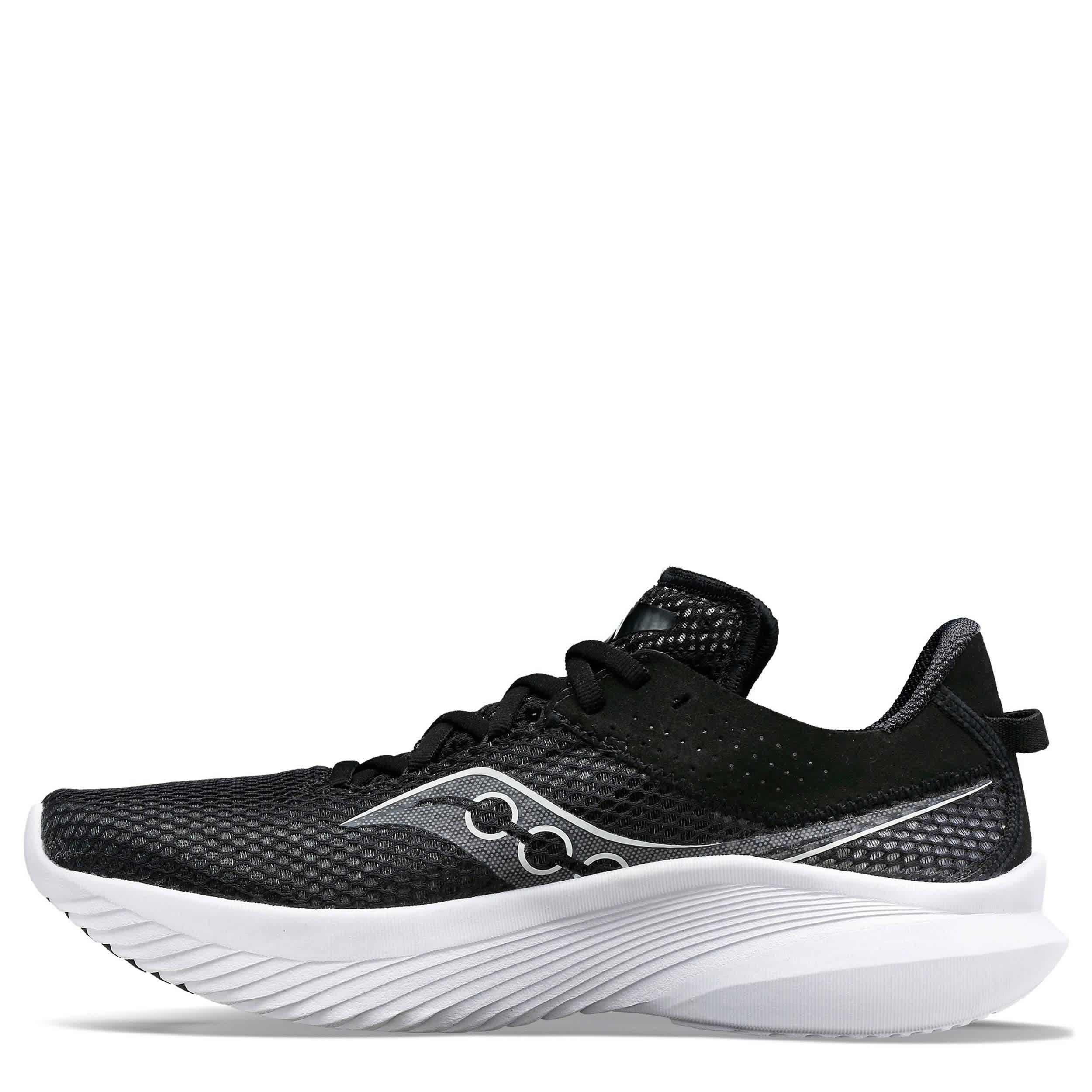 SAUCONY-WOMENS KINVARA 14 RUNNING SHOE-BLACK & WHITE