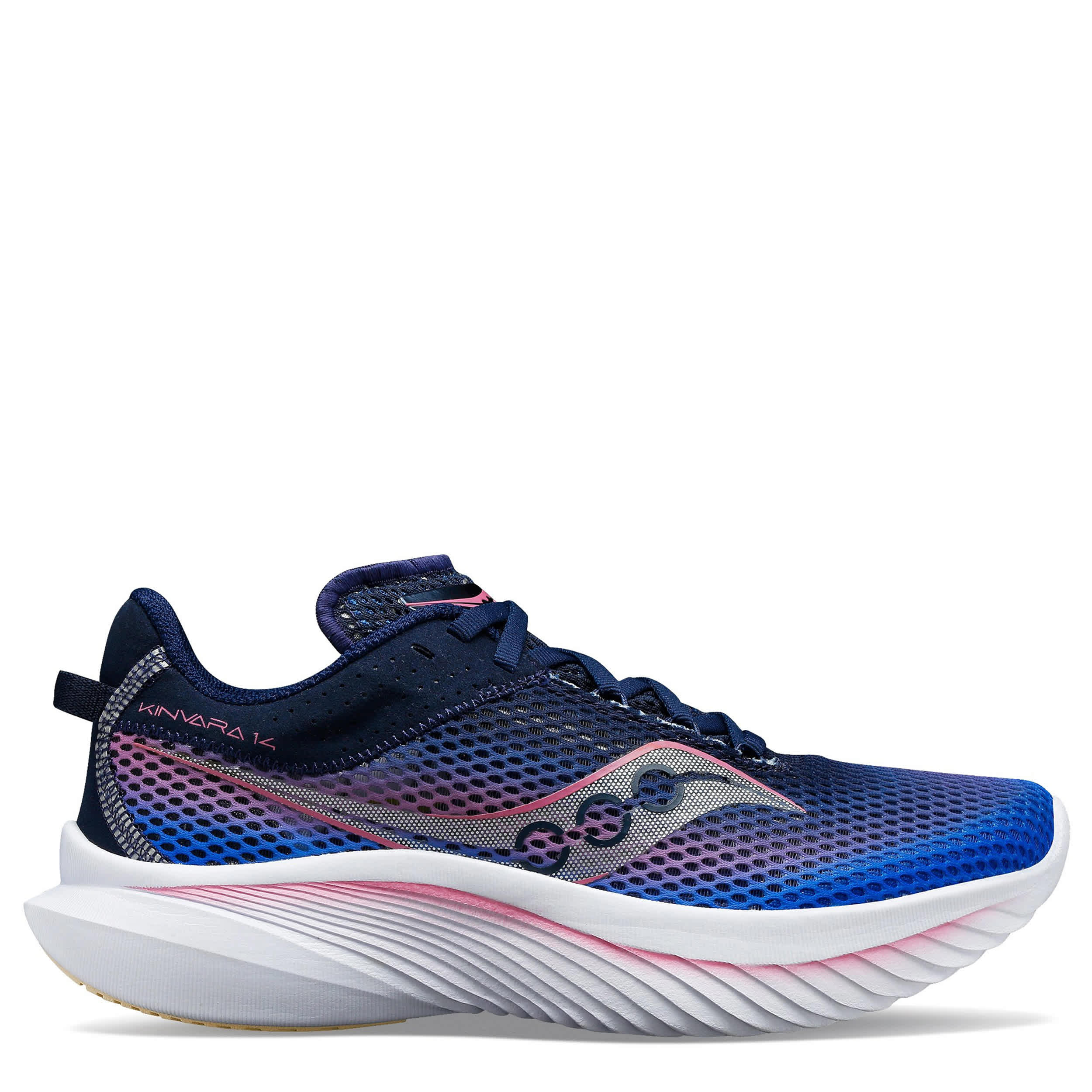 SAUCONY-WOMENS KINVARA 14 RUNNING SHOE-NAVY & PINK
