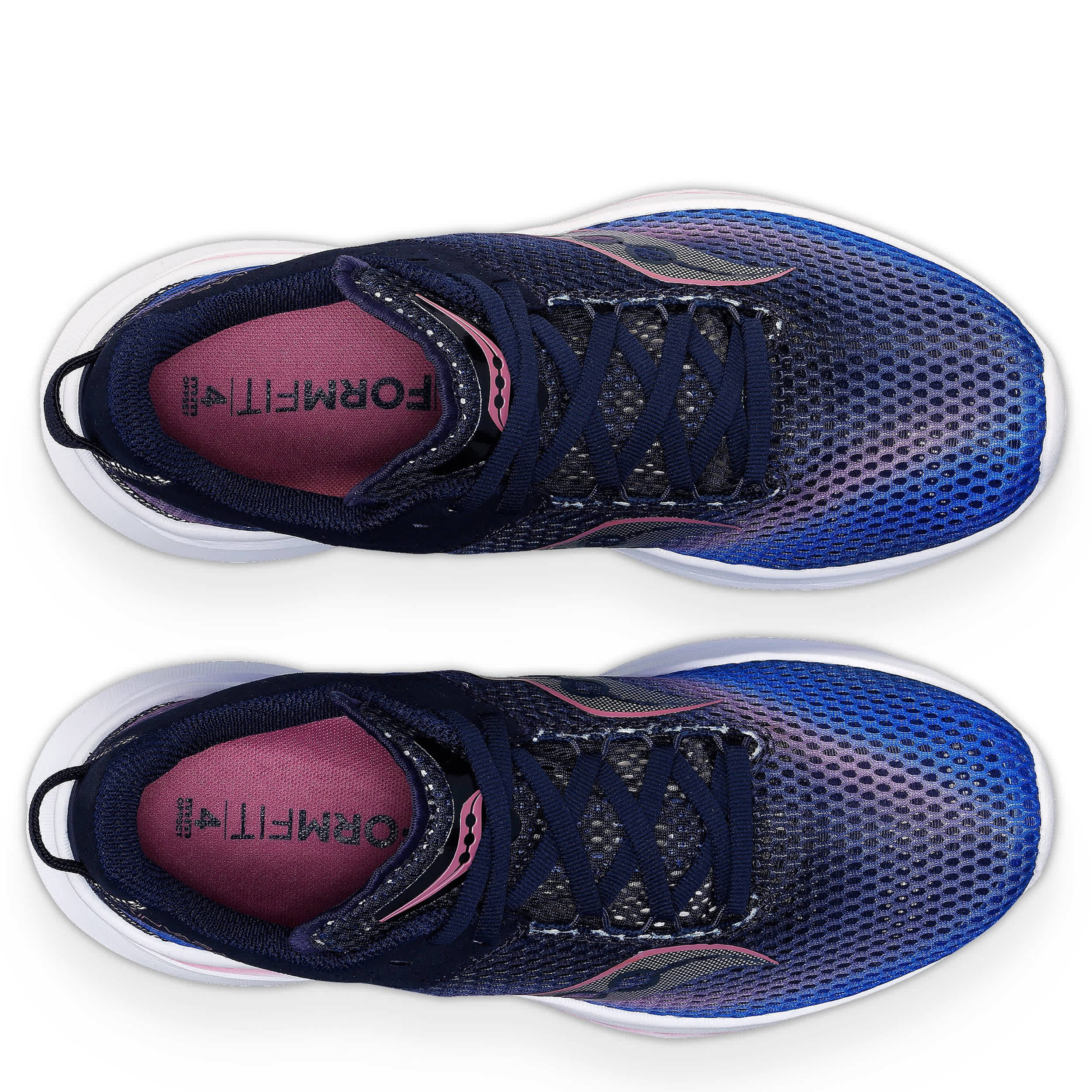 SAUCONY-WOMENS KINVARA 14 RUNNING SHOE-NAVY & PINK