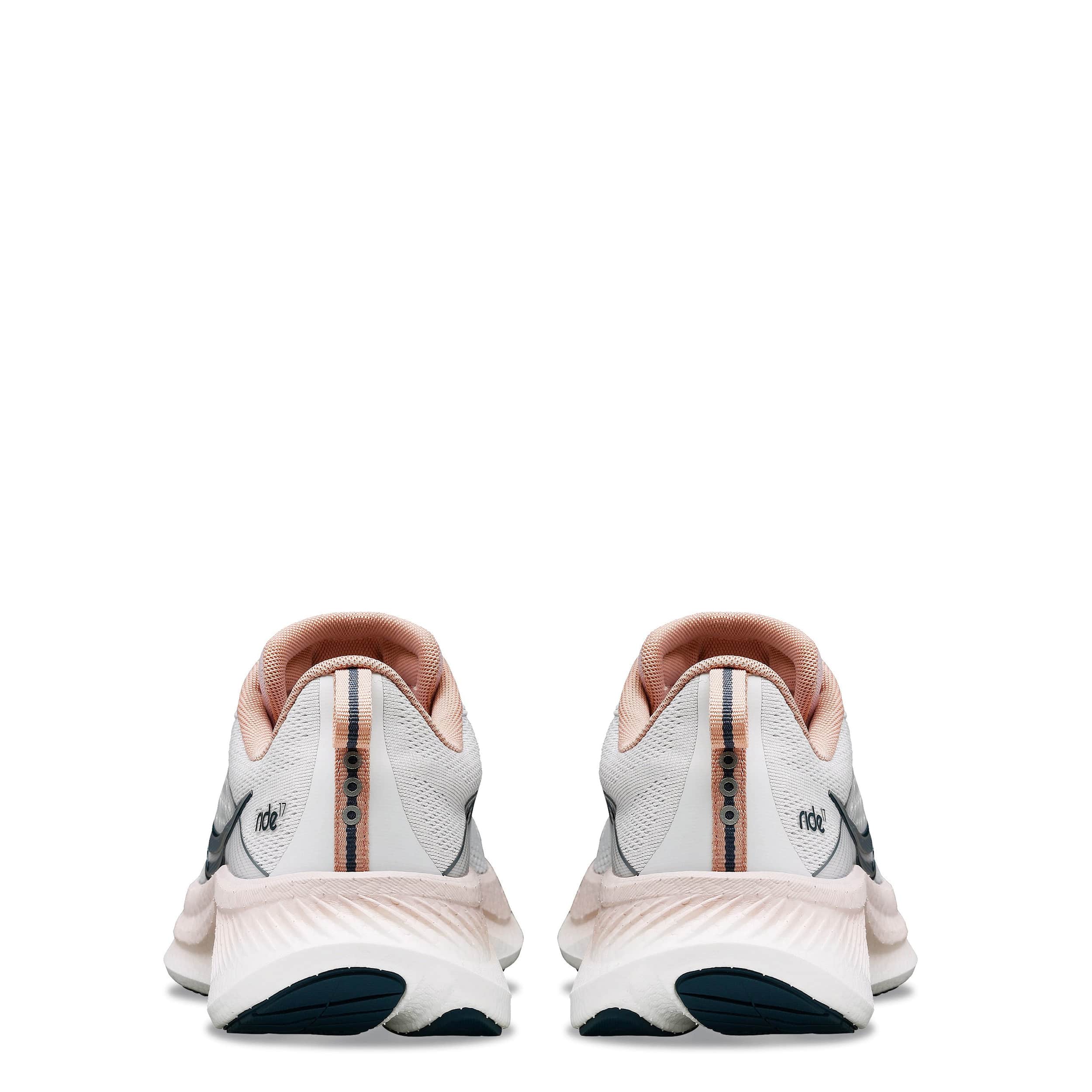 SAUCONY-WOMENS RIDE 17 RUNNING SHOE-OFF WHITE & TAN