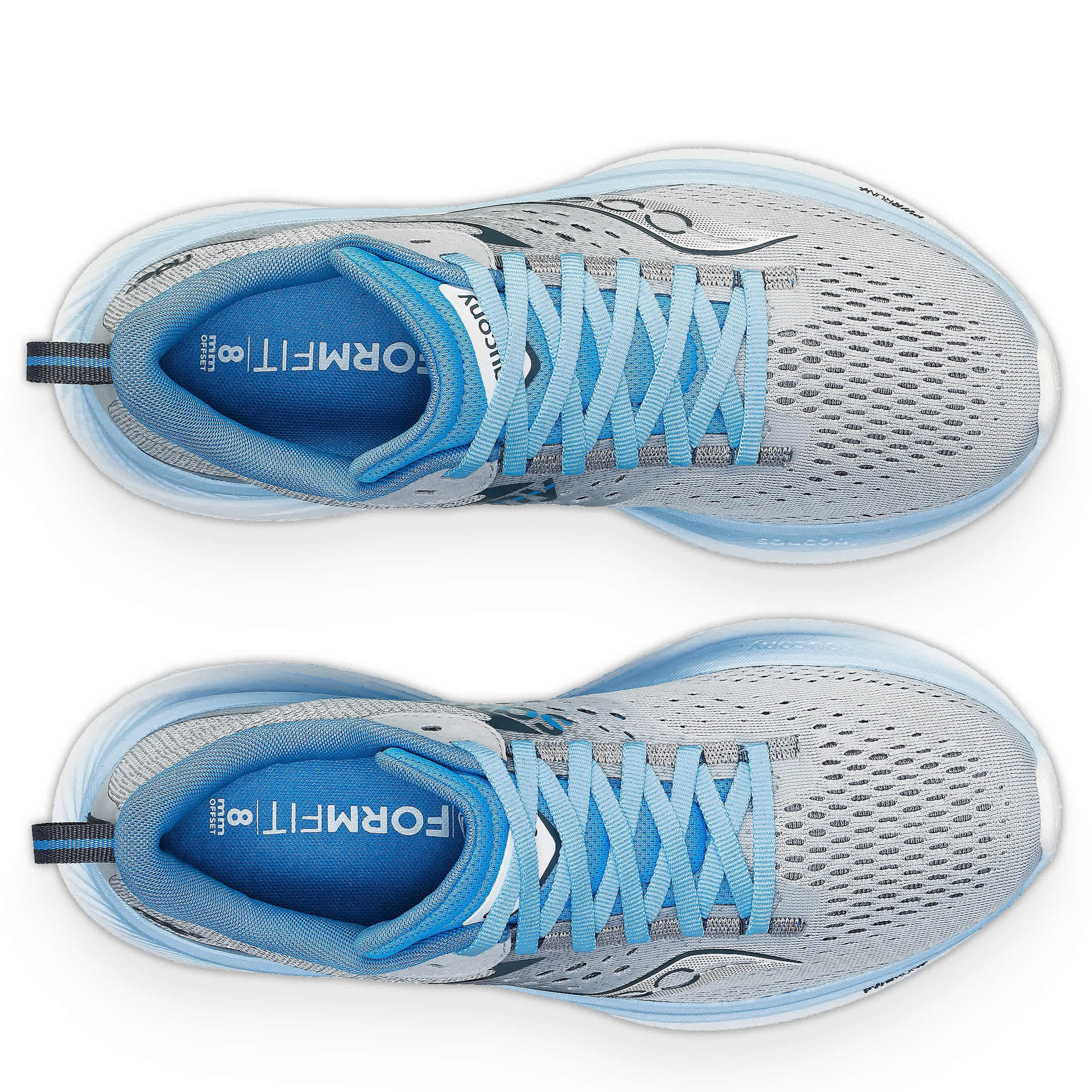 SAUCONY-WOMENS RIDE 17 RUNNING SHOE-GREY & BLUE
