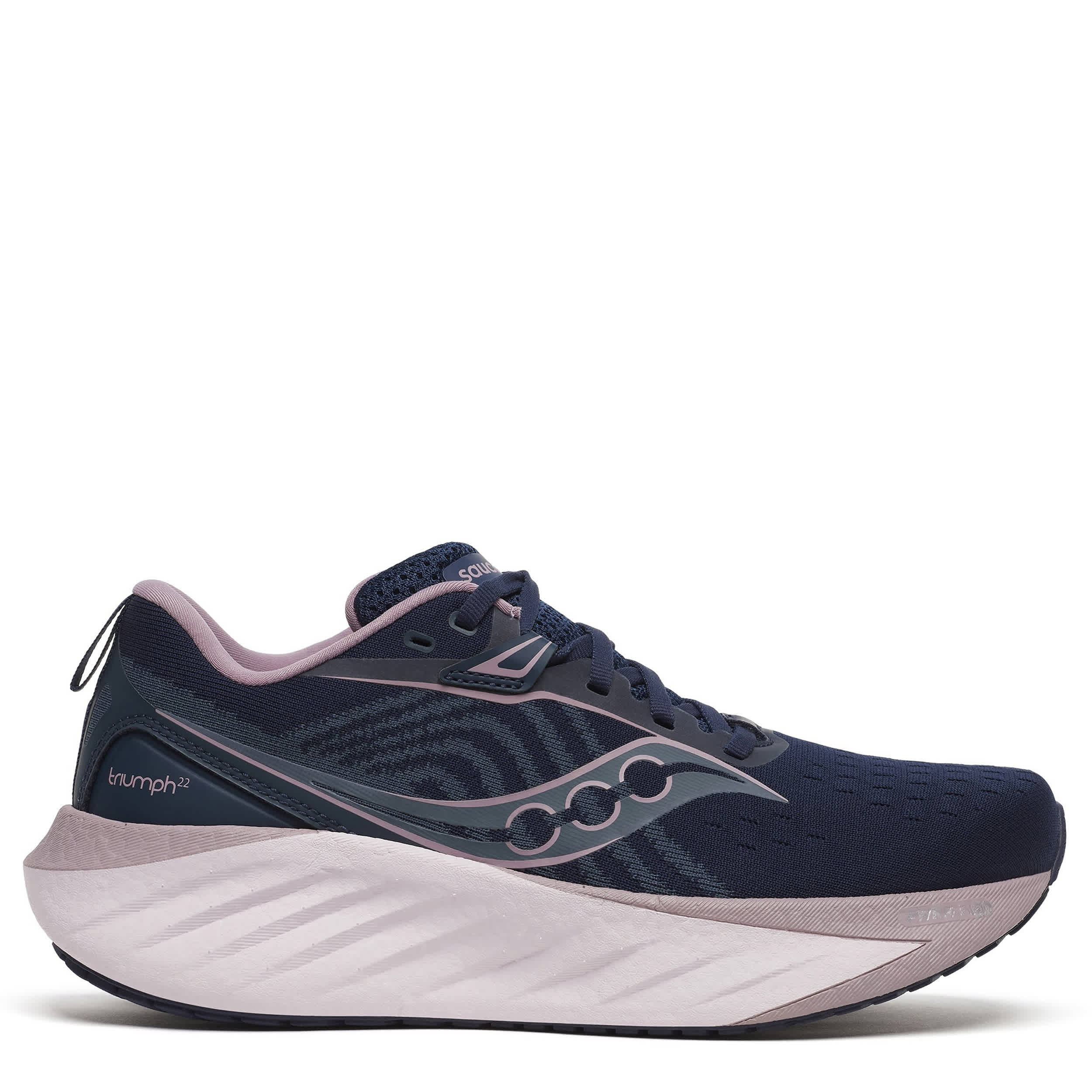 SAUCONY-WOMENS TRIUMPH 22 RUNNING SHOE-NAVY & BLUSH