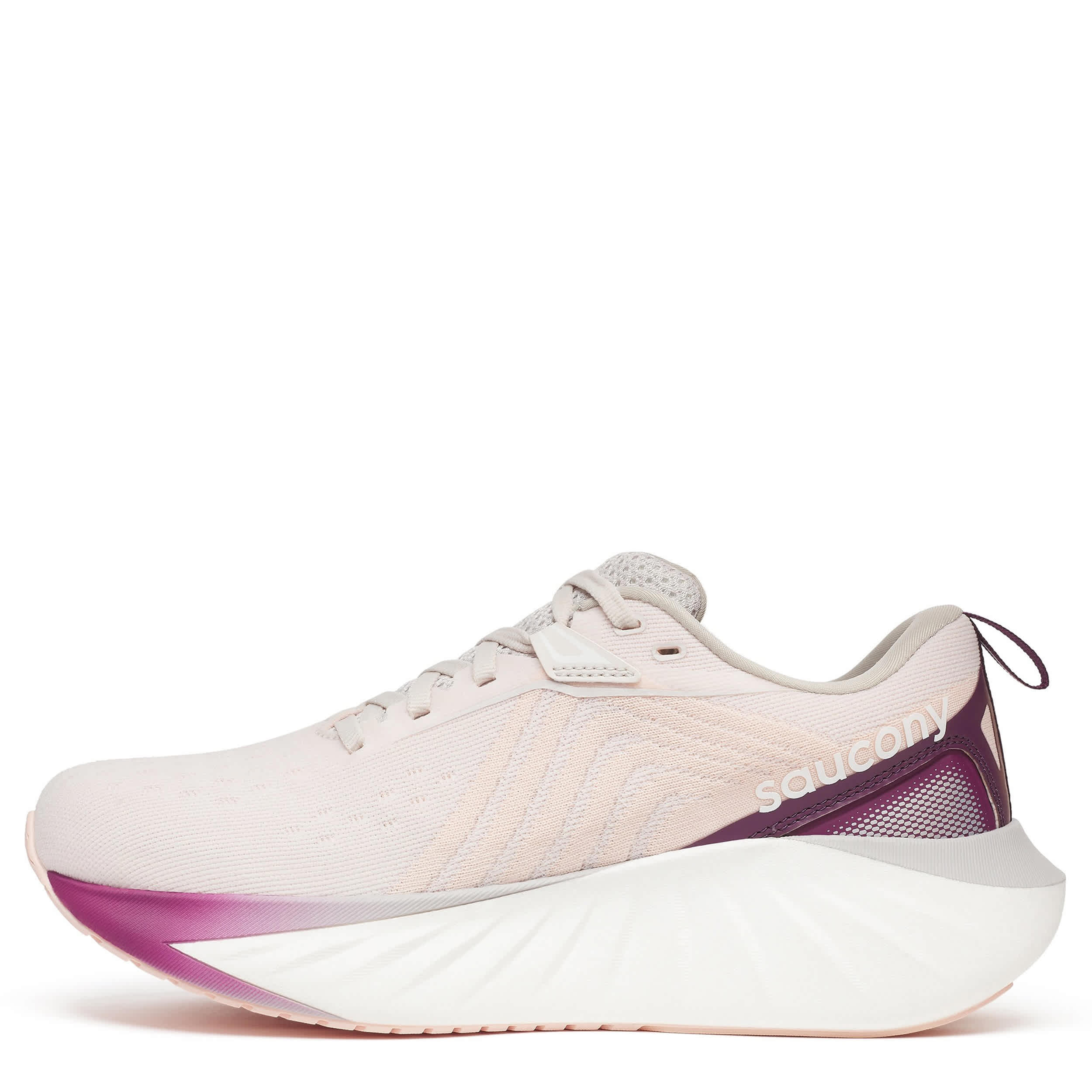 SAUCONY-WOMENS TRIUMPH 22 RUNNING SHOE-OFF WHITE & BURGUNDY