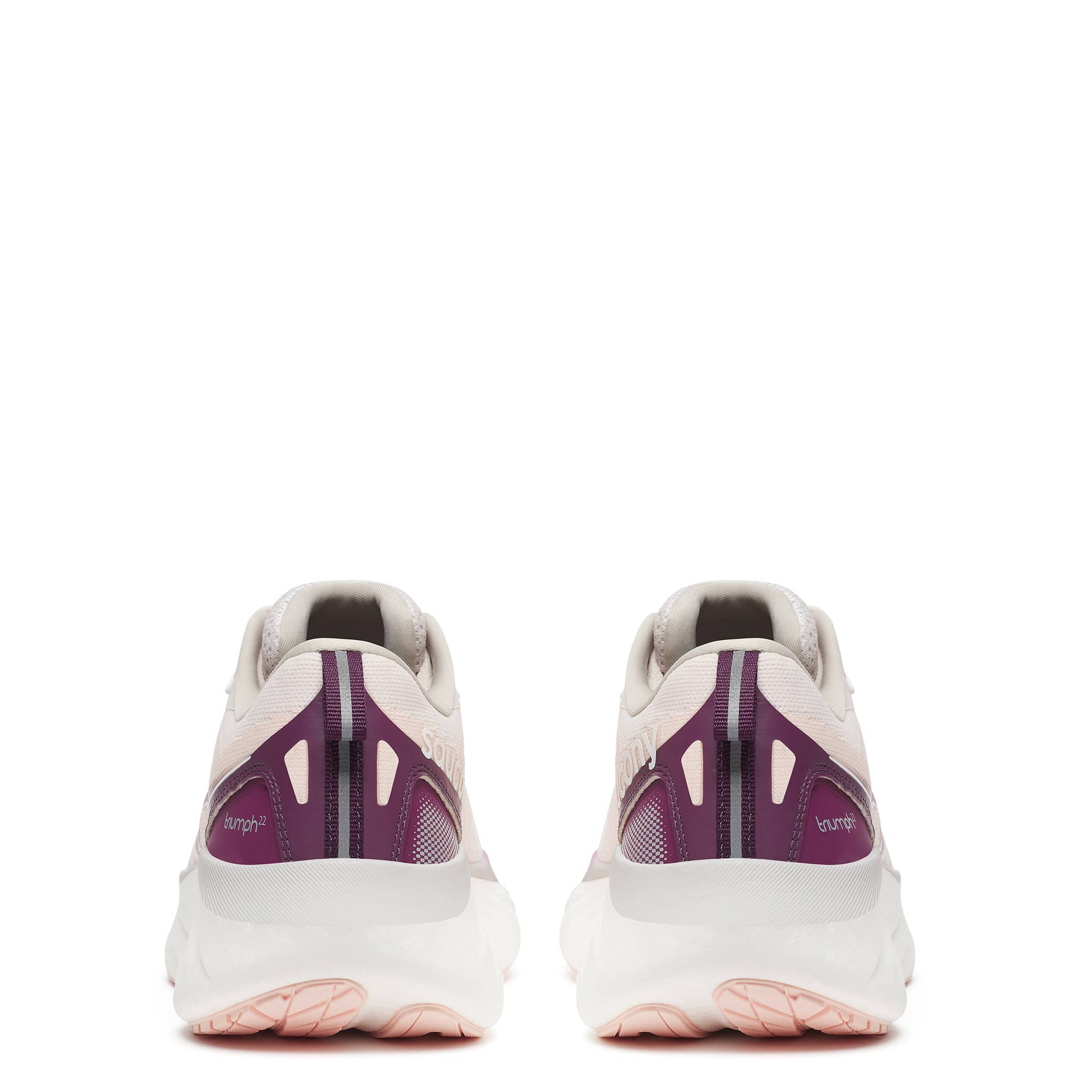 SAUCONY-WOMENS TRIUMPH 22 RUNNING SHOE-OFF WHITE & BURGUNDY
