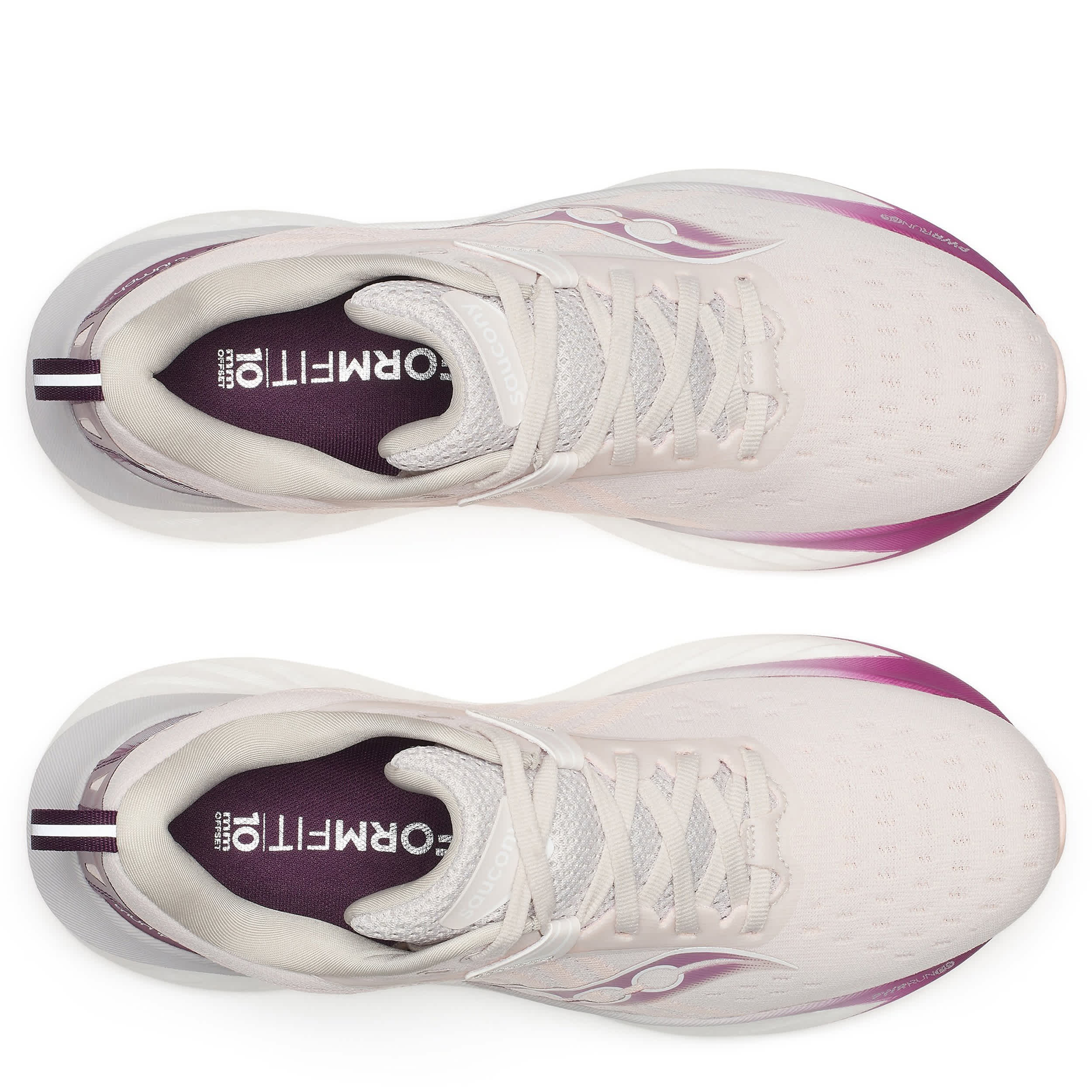 SAUCONY-WOMENS TRIUMPH 22 RUNNING SHOE-OFF WHITE & BURGUNDY