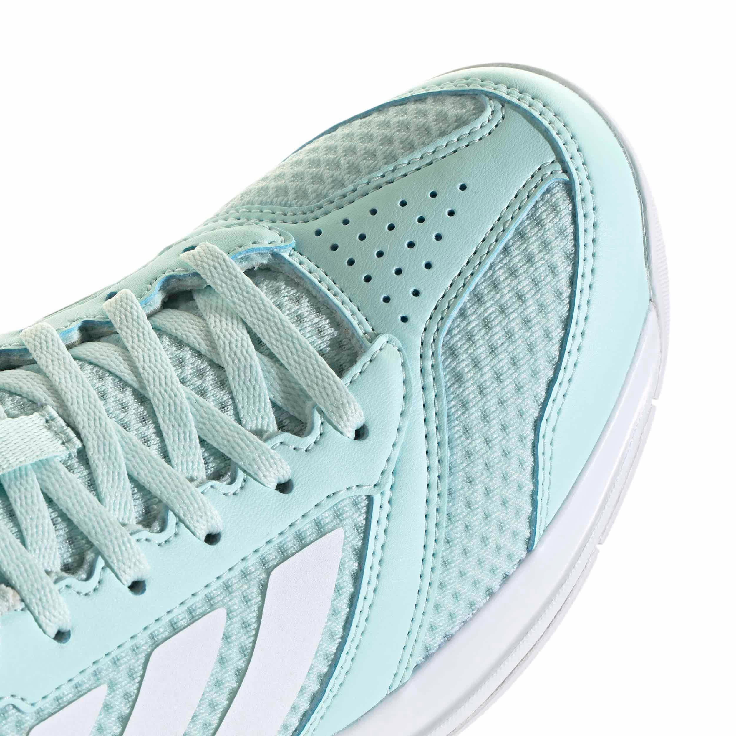 ADIDAS-WOMENS LIGRA 8 INDOOR SHOES-MINT & WHITE