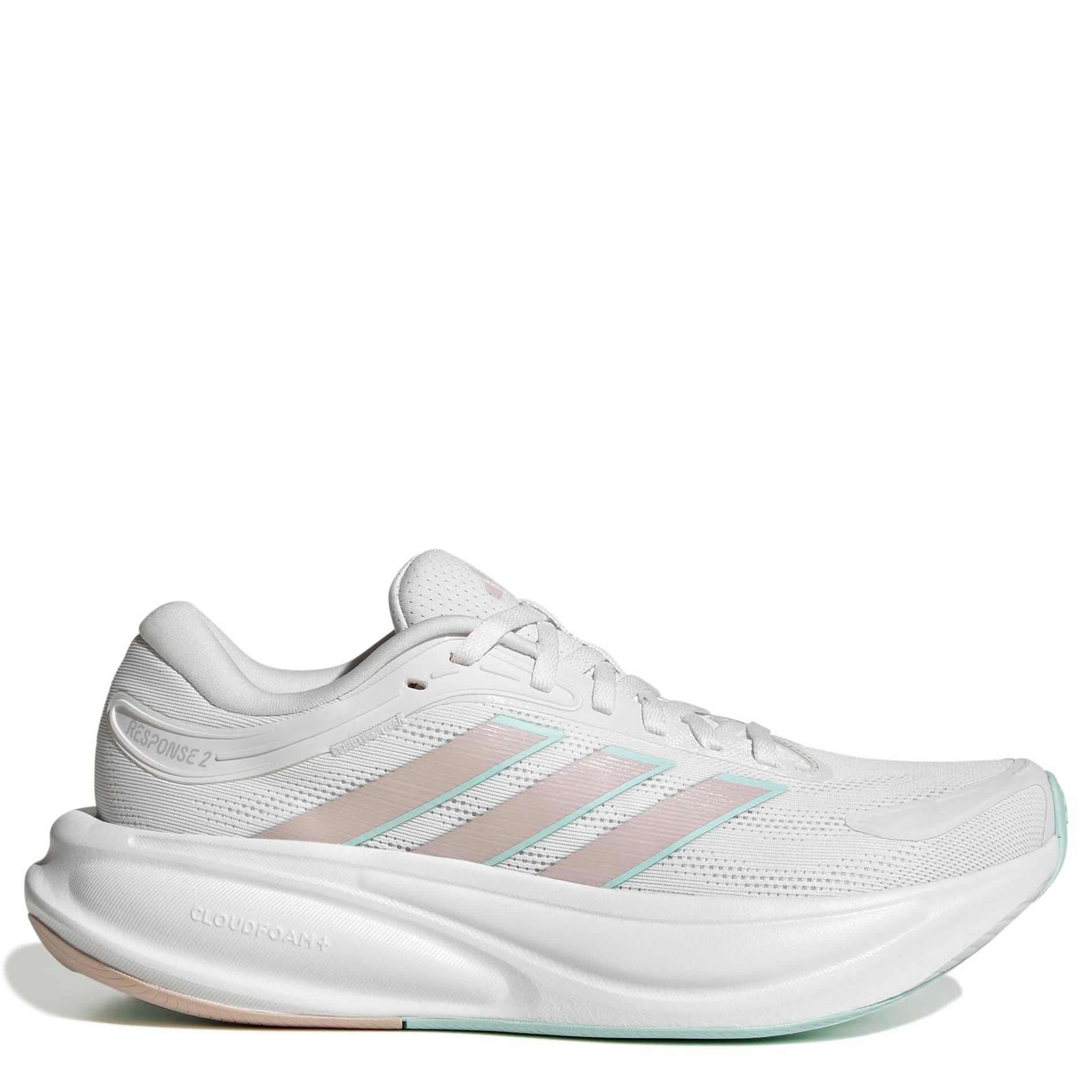 ADIDAS-WOMENS RESPONSE 2 RUNNING SHOE-WHITE & LILAC