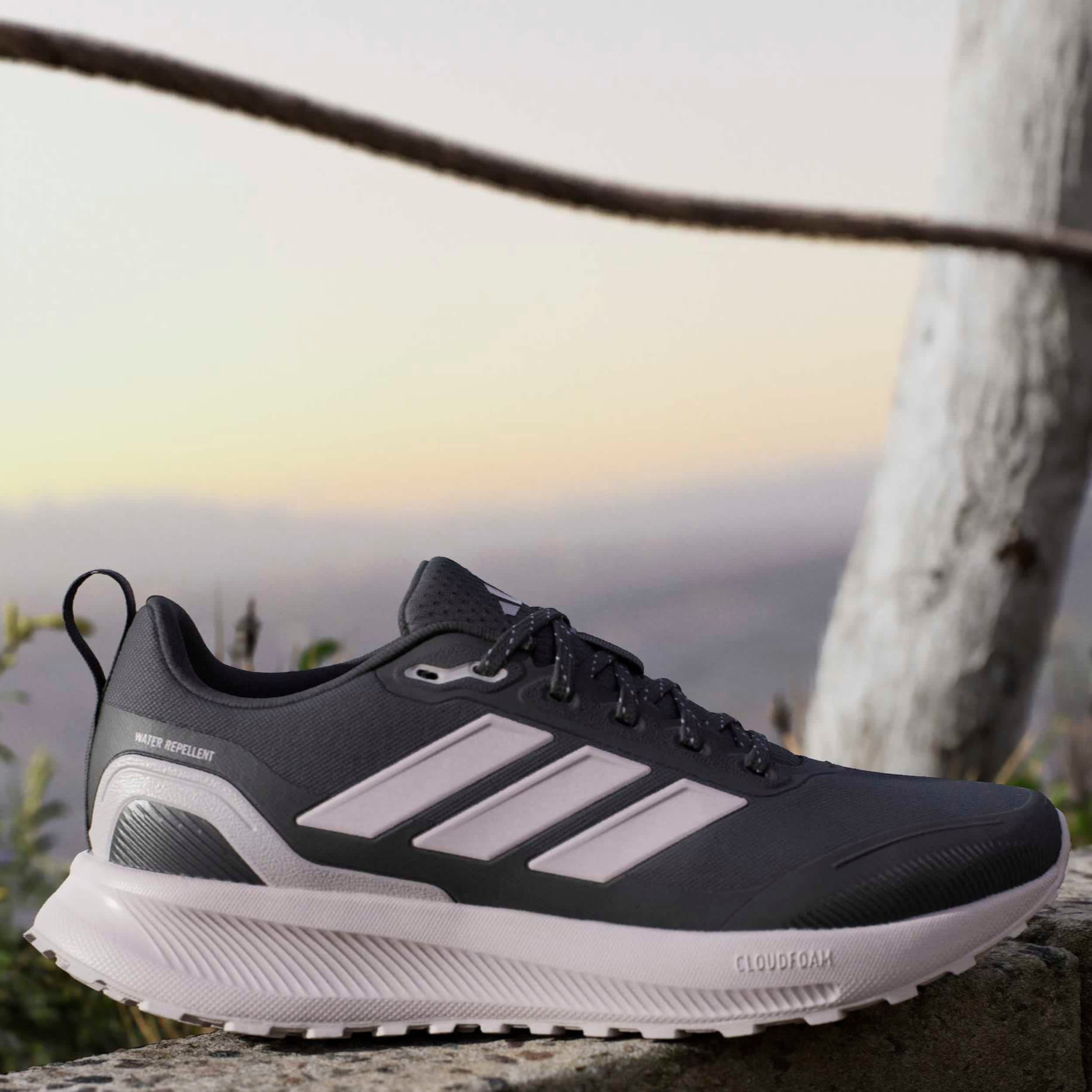 ADIDAS-WOMENS RUNFALCON 5 TR RUNNING SHOE-DARK GREY & LILAC