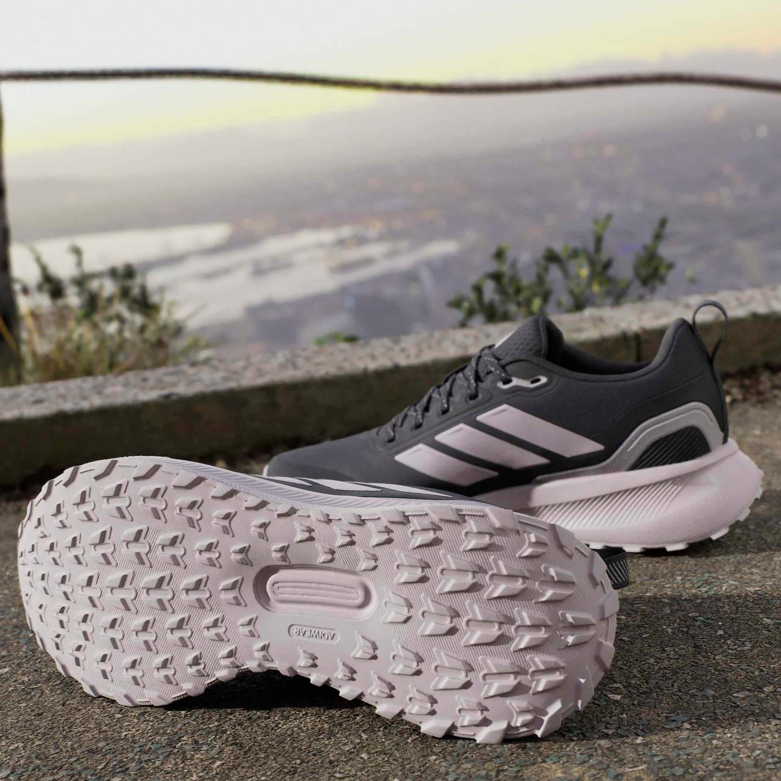 ADIDAS-WOMENS RUNFALCON 5 TR RUNNING SHOE-DARK GREY & LILAC