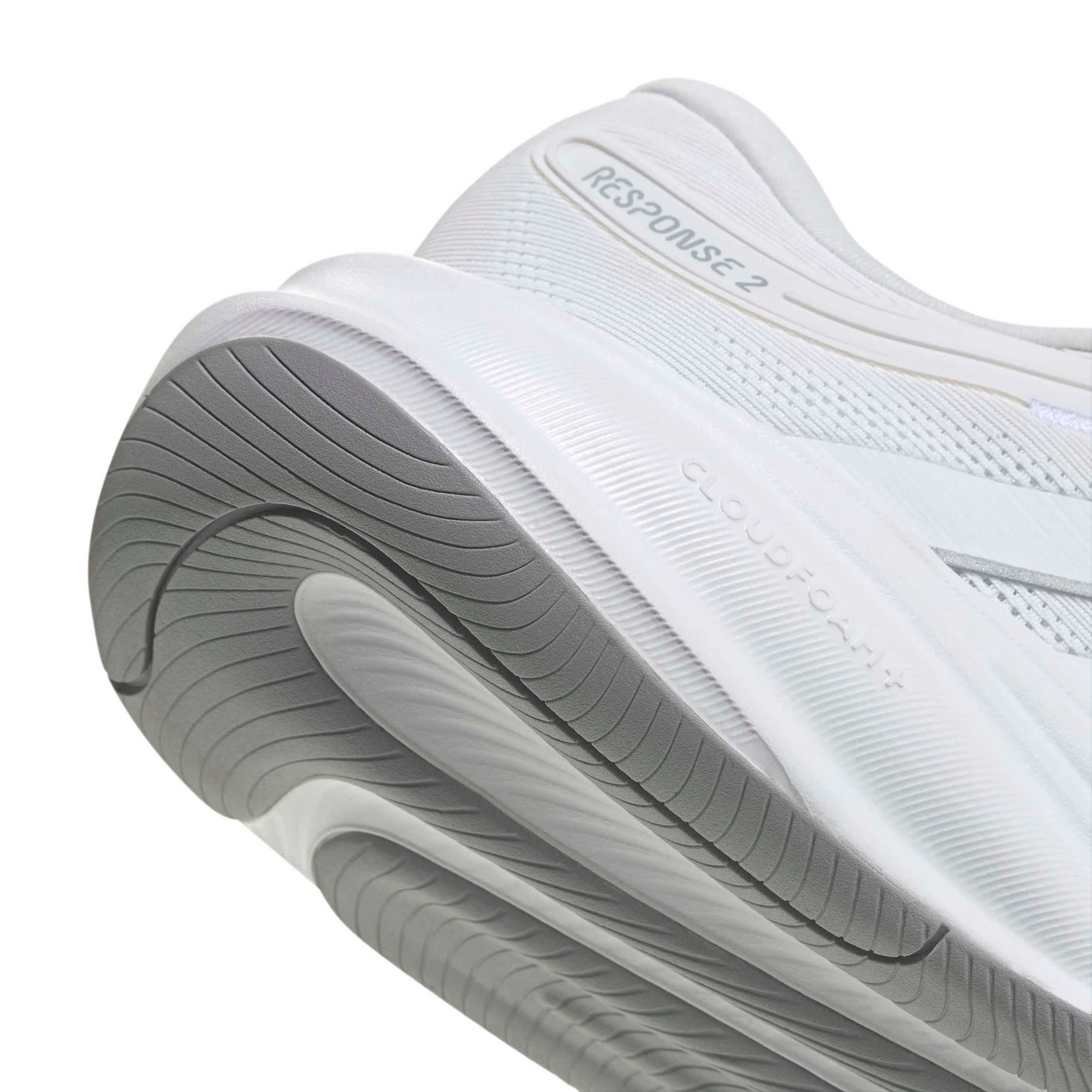 ADIDAS-WOMENS RESPONSE 2 RUNNING SHOE-WHITE & MED METALLIC