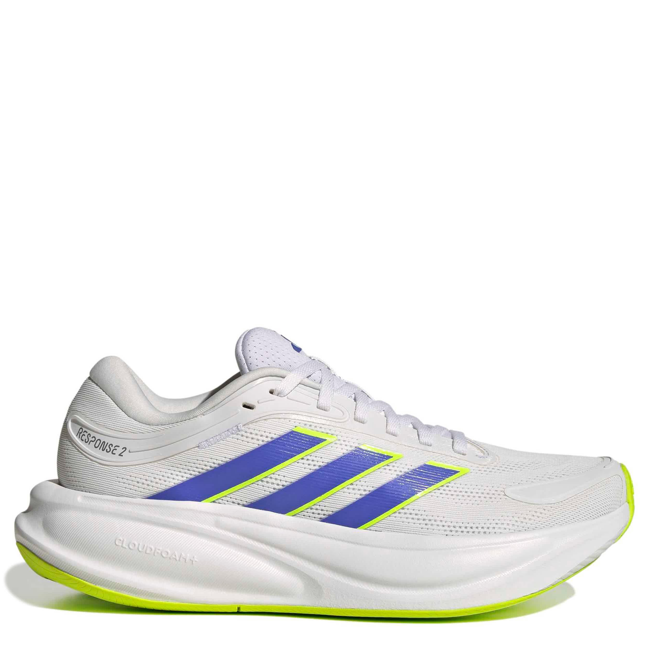 ADIDAS-WOMENS RESPONSE 2 RUNNING SHOE-WHITE & BRIGHT BLUE
