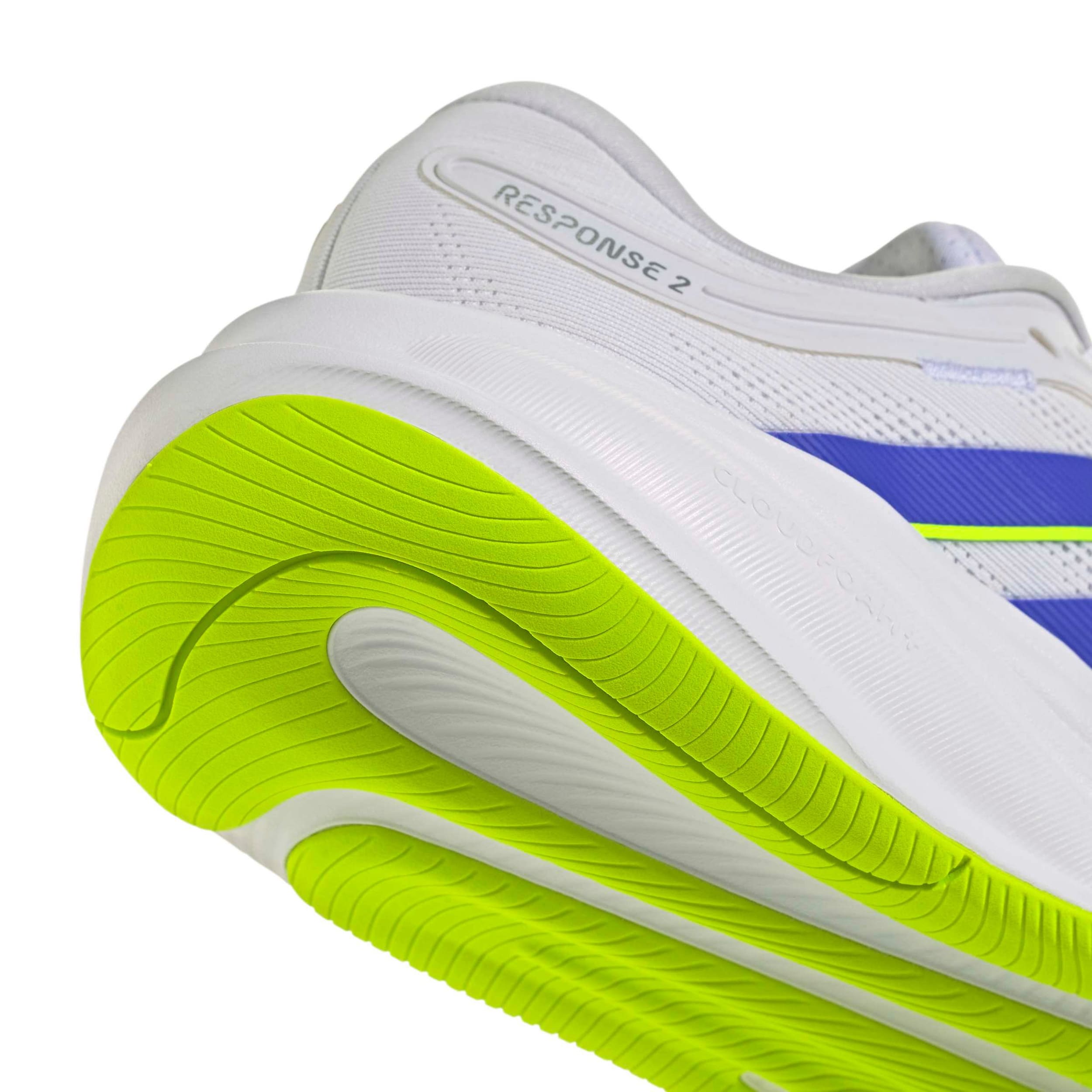 ADIDAS-WOMENS RESPONSE 2 RUNNING SHOE-WHITE & BRIGHT BLUE