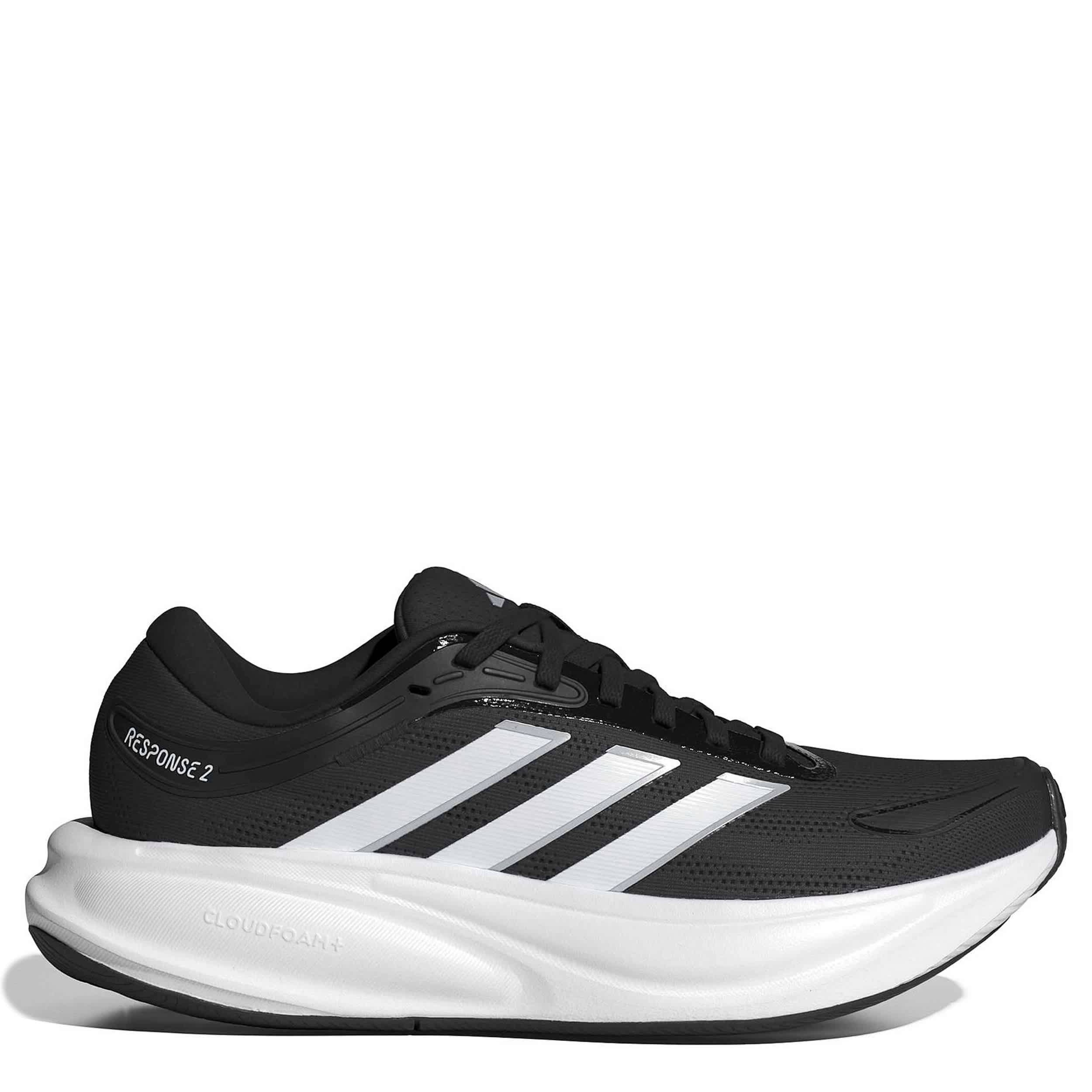 ADIDAS-WOMENS RESPONSE 2 RUNNING SHOE-BLACK & SILVER