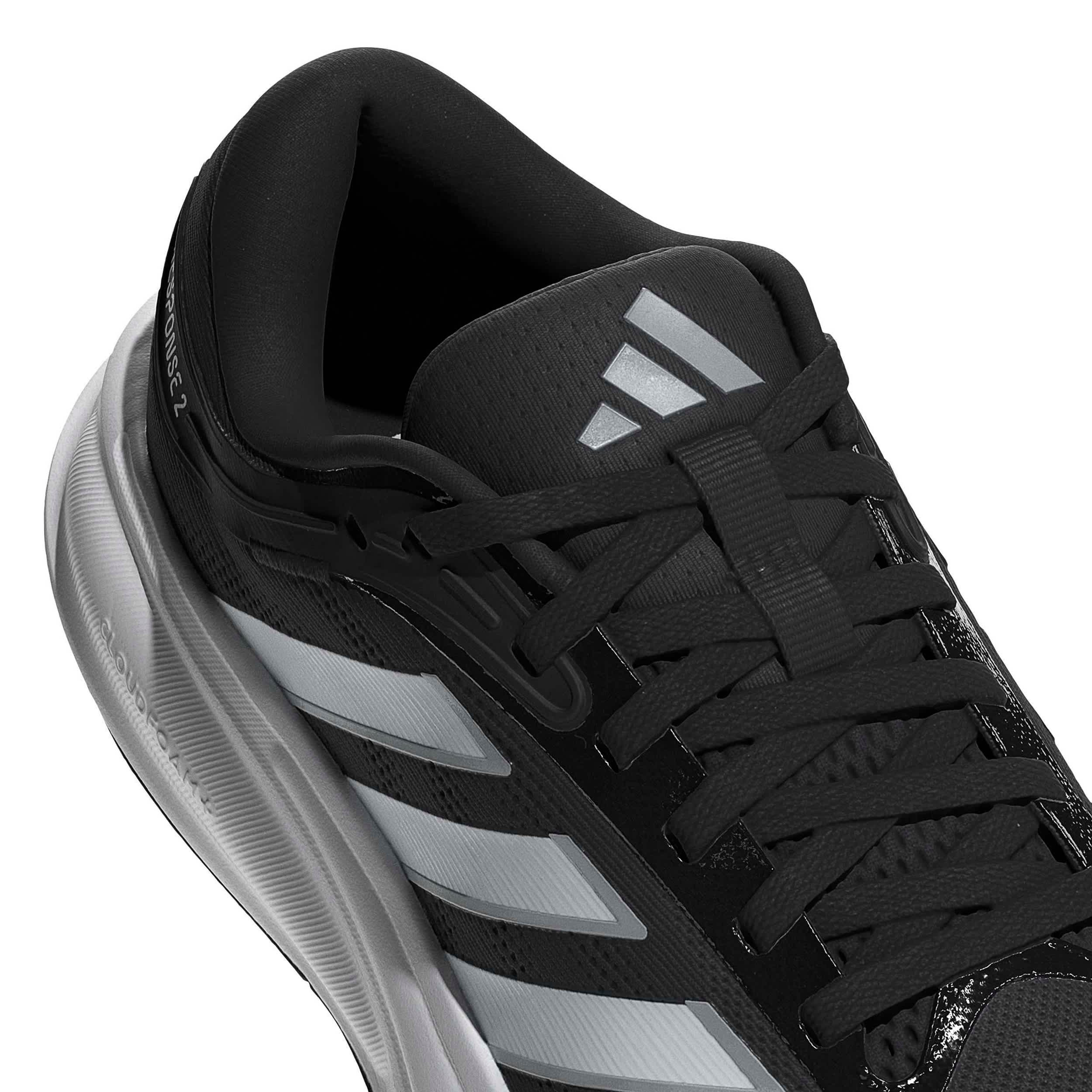 ADIDAS-WOMENS RESPONSE 2 RUNNING SHOE-BLACK & SILVER