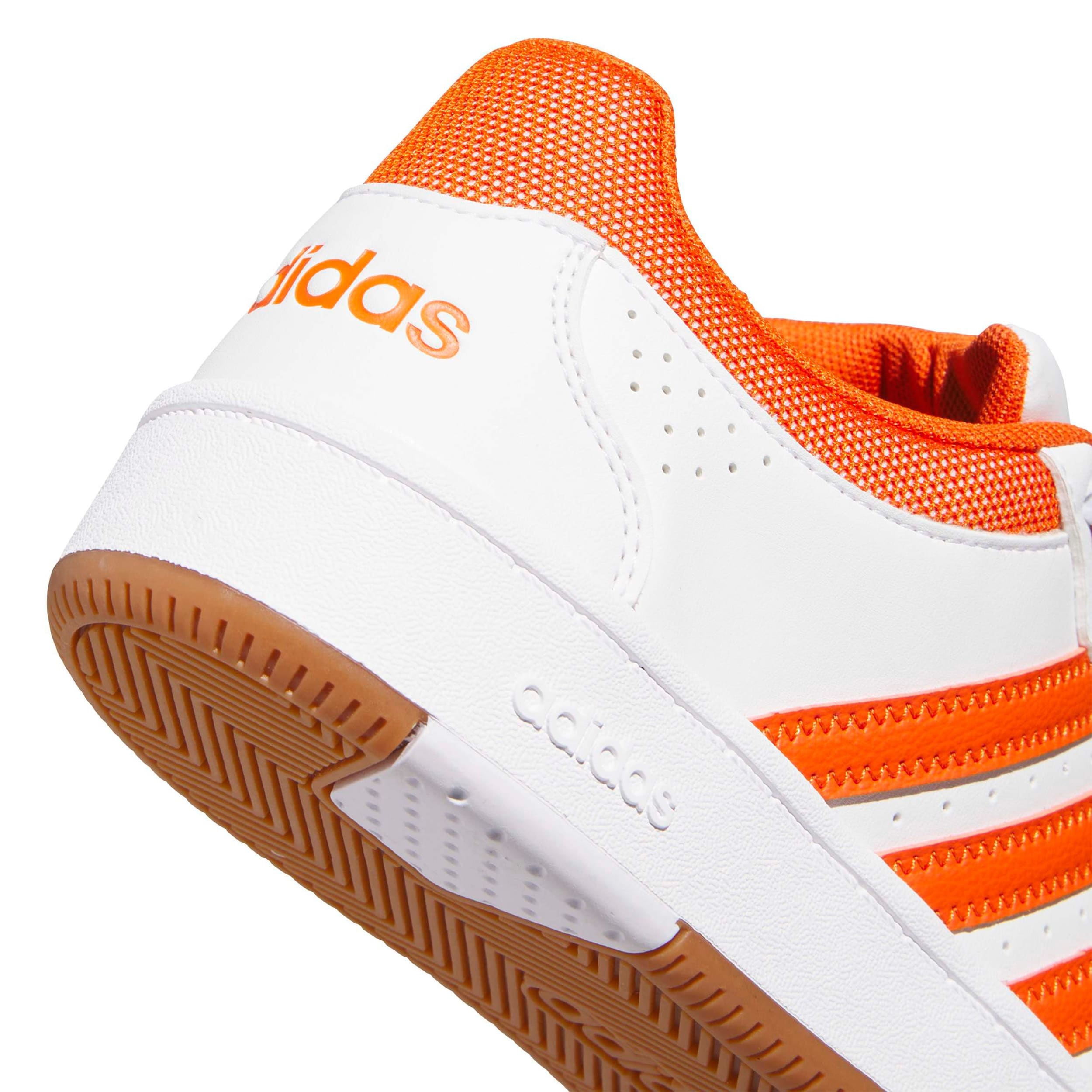 ADIDAS-WOMENS HOOPS CLASSIC SNEAKER-WHITE & ORANGE