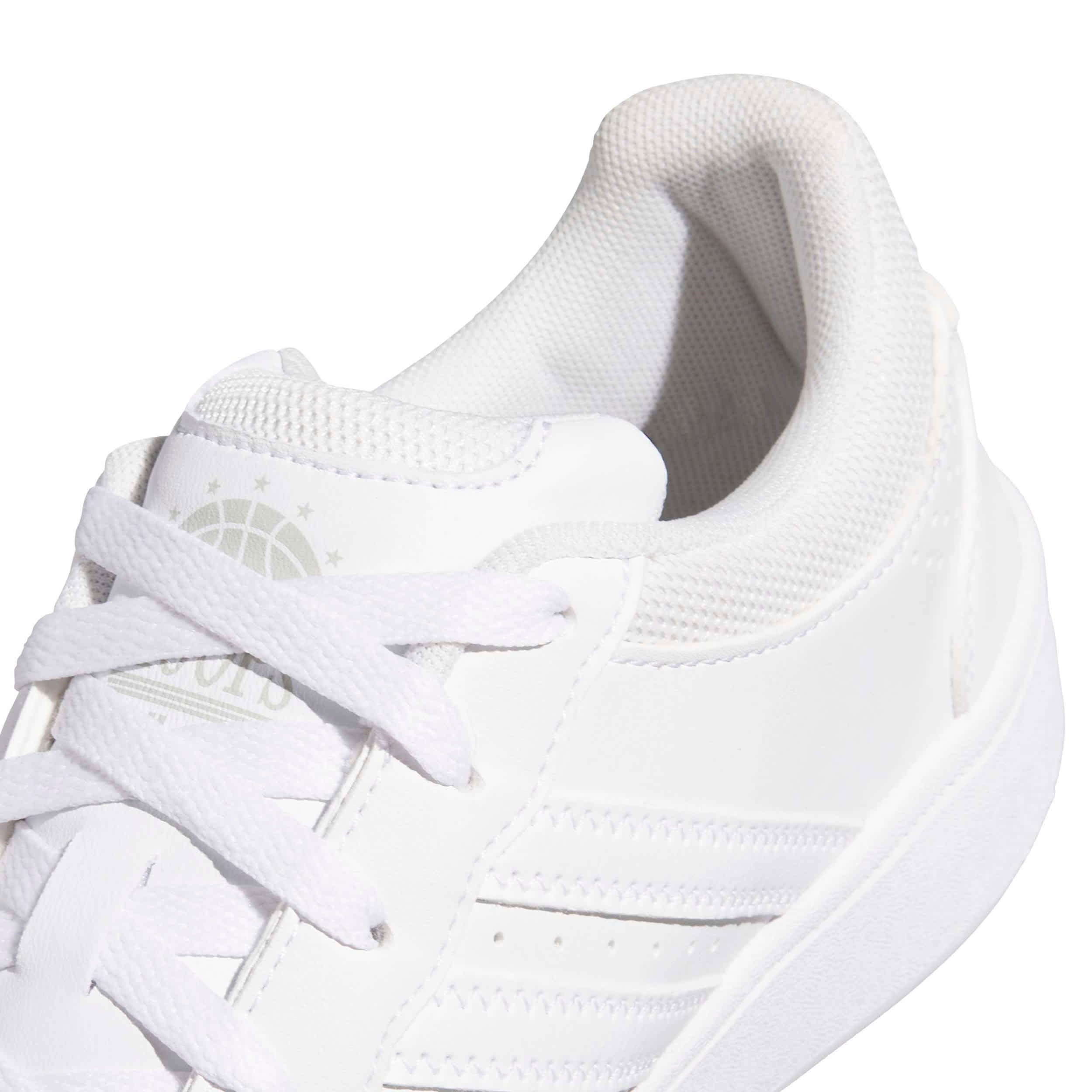 ADIDAS-WOMENS HOOPS CLASSIC SNEAKER-WHITE & WHITE