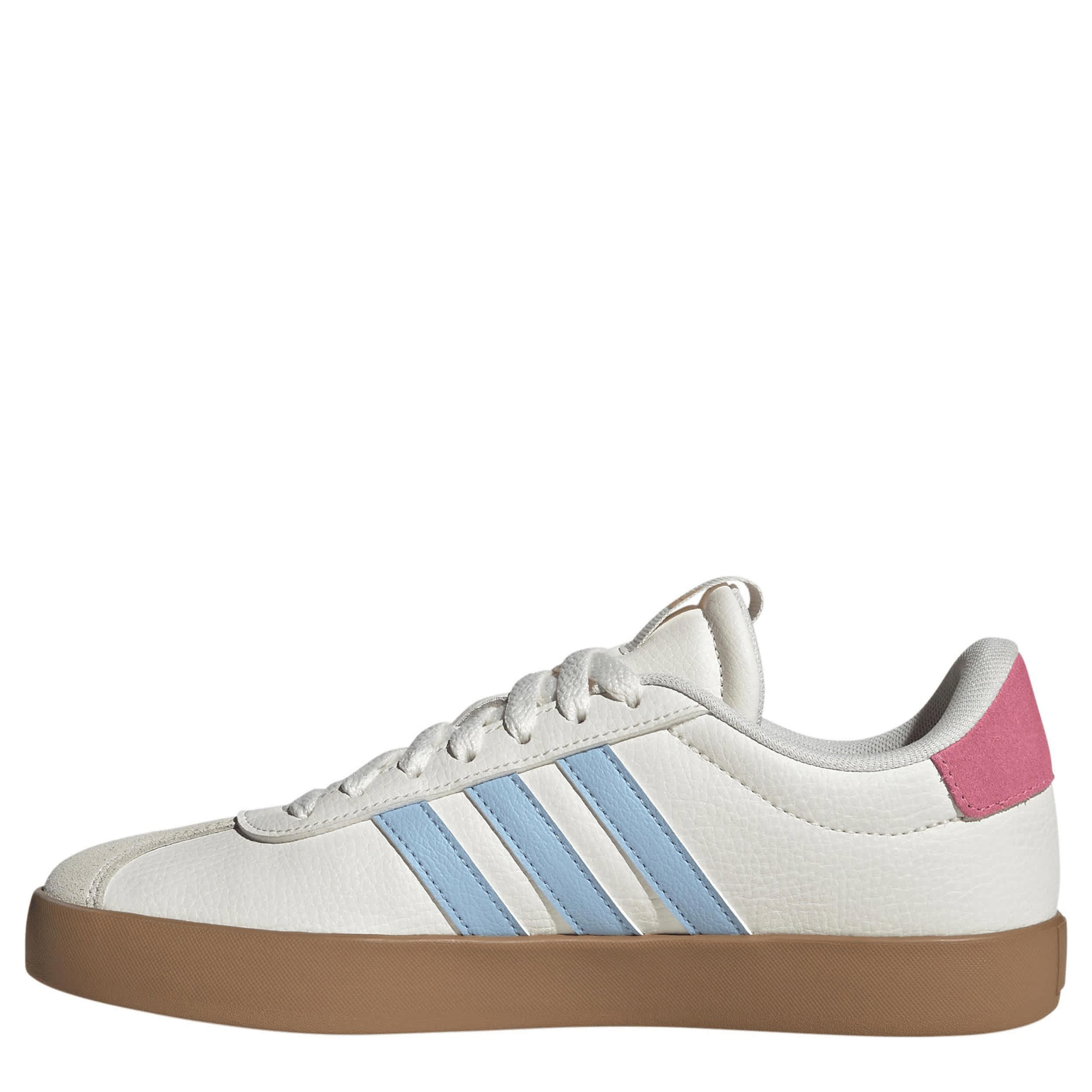 ADIDAS-WOMENS VL COURT 3.0 SNEAKER-WHITE & LIGHT BLUE