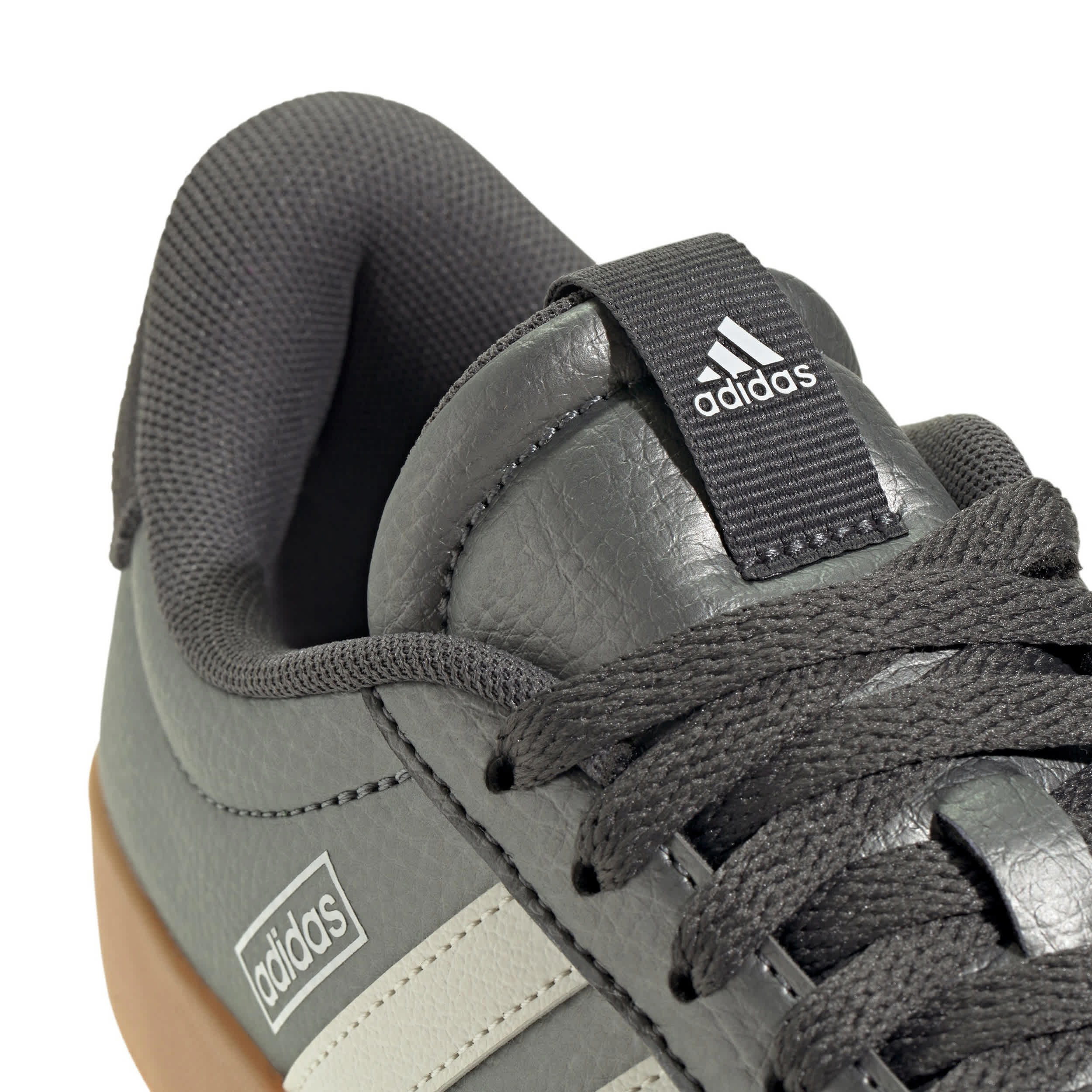 ADIDAS-WOMENS VL COURT 3.0 SNEAKER-MED METALLIC & WHITE
