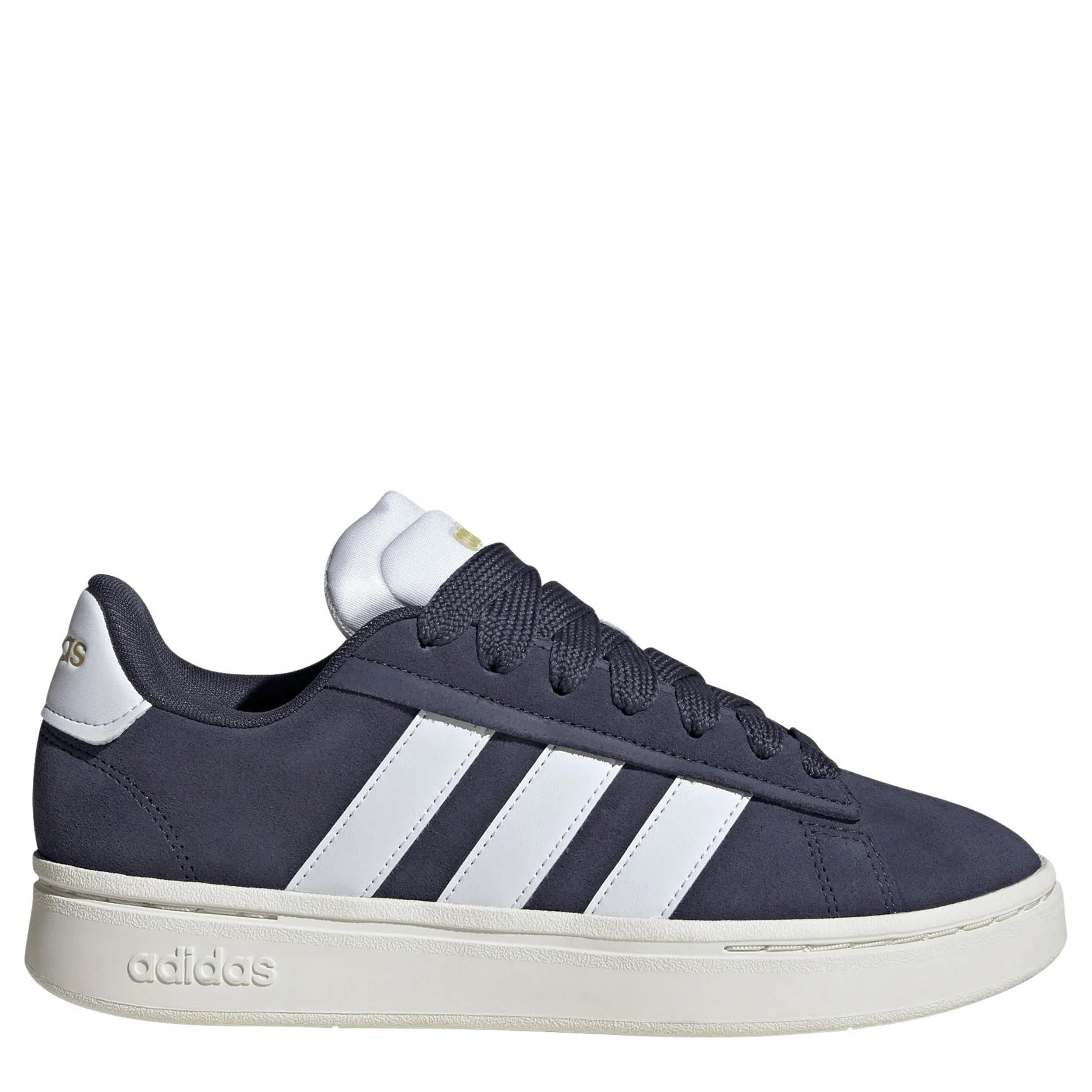 ADIDAS-WOMENS GRAND COURT ALPHA 00'S SNEAKER-NAVY & WHITE