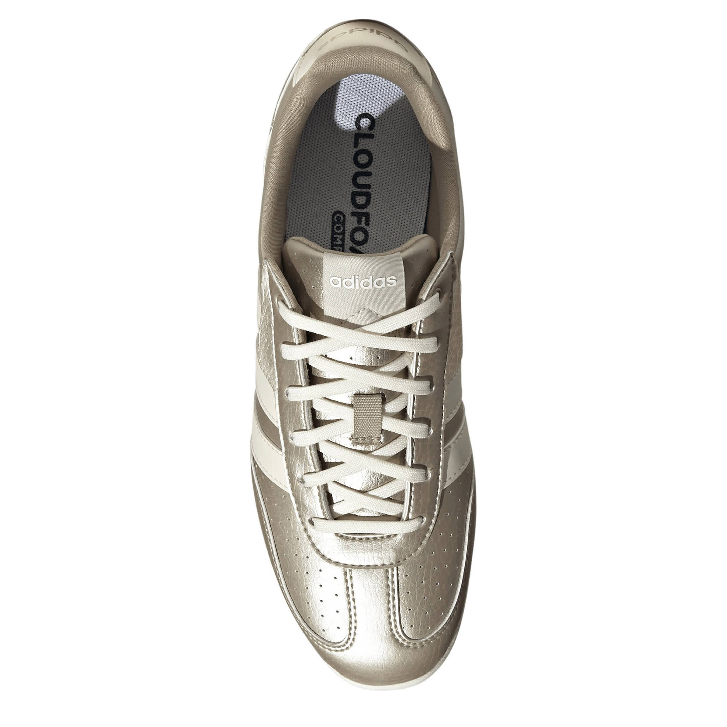 ADIDAS-WOMENS BARREDA LO-MED METALLIC & OFF WHITE