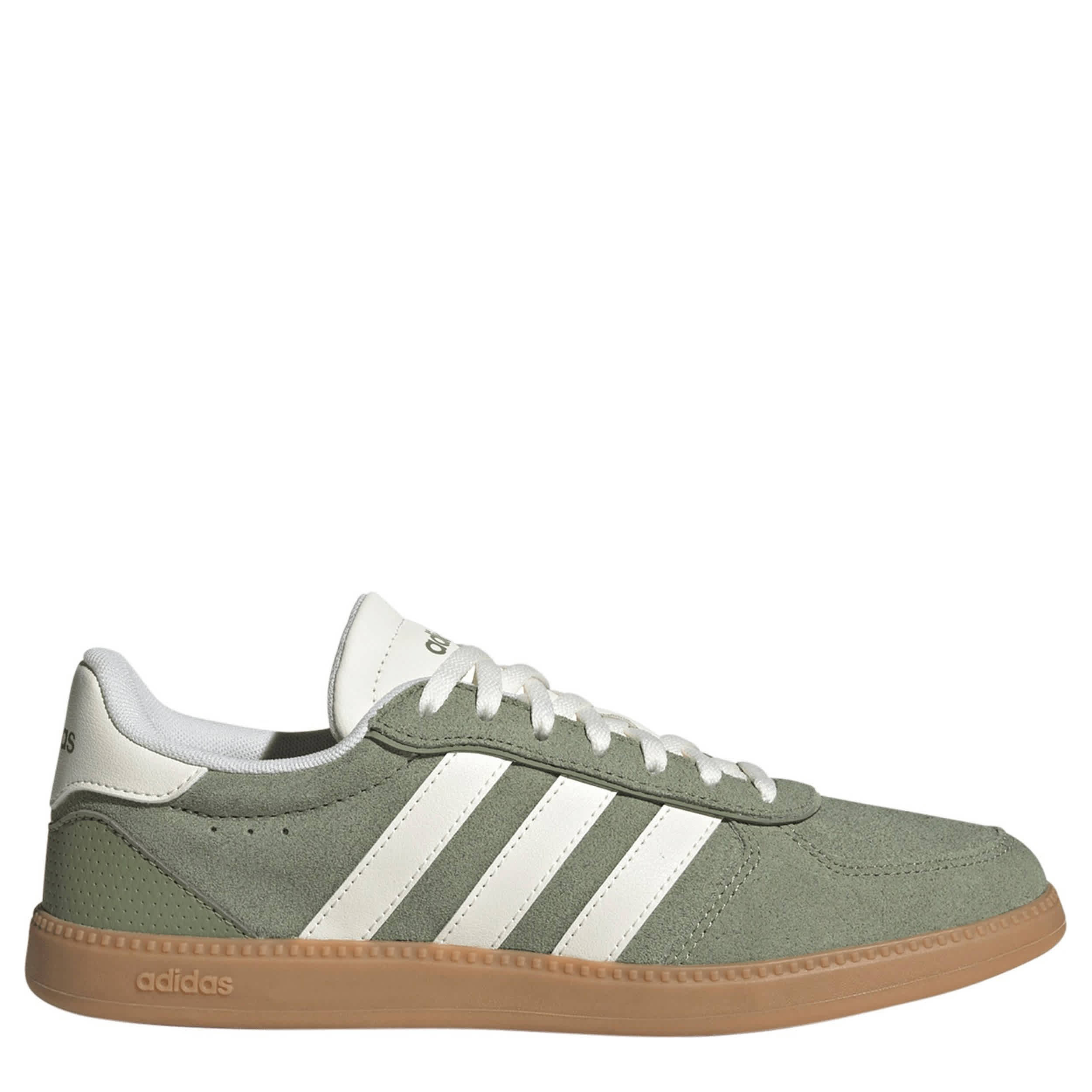 ADIDAS-WOMENS BREAKNET SLEEK-GREEN & WHITE