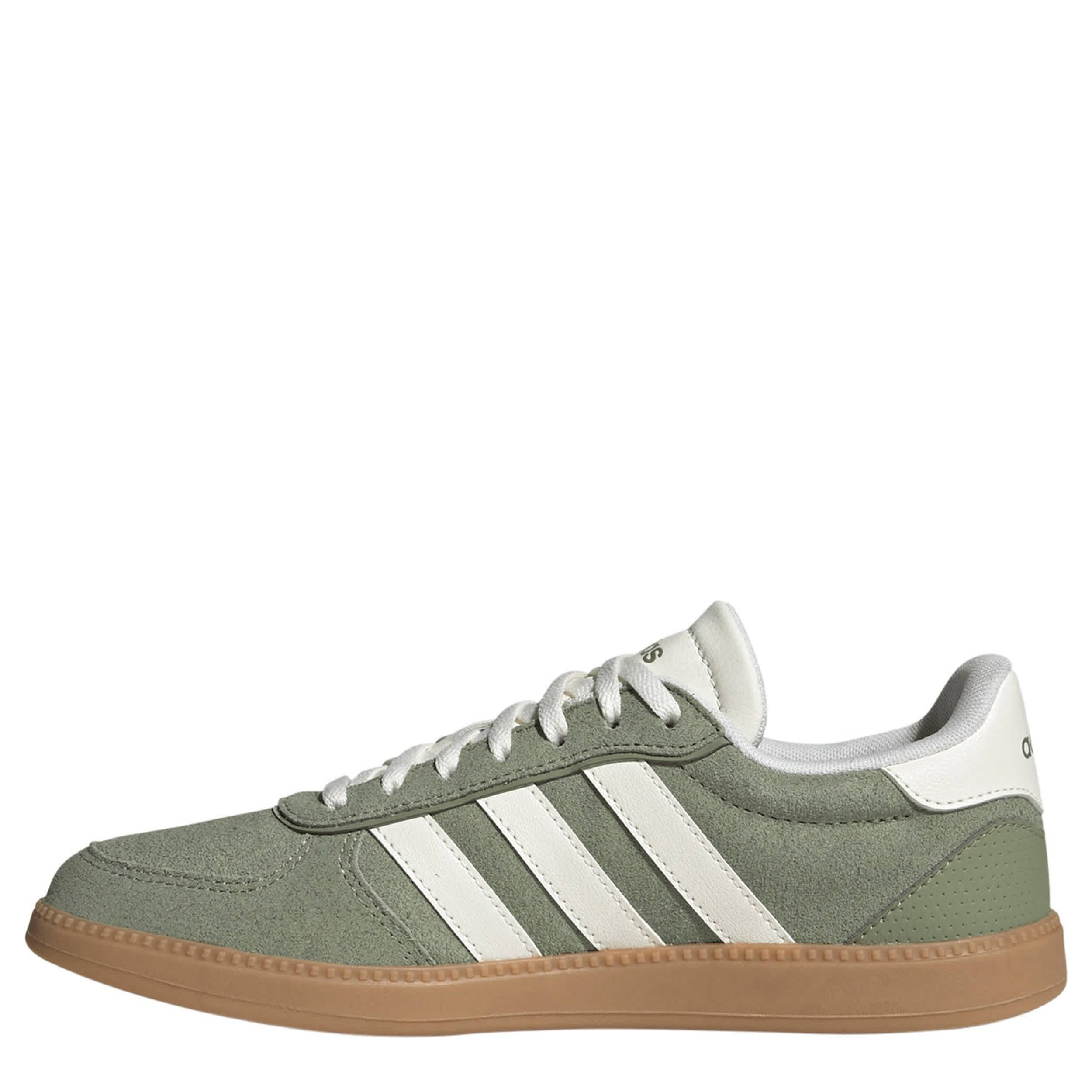 ADIDAS-WOMENS BREAKNET SLEEK-GREEN & WHITE