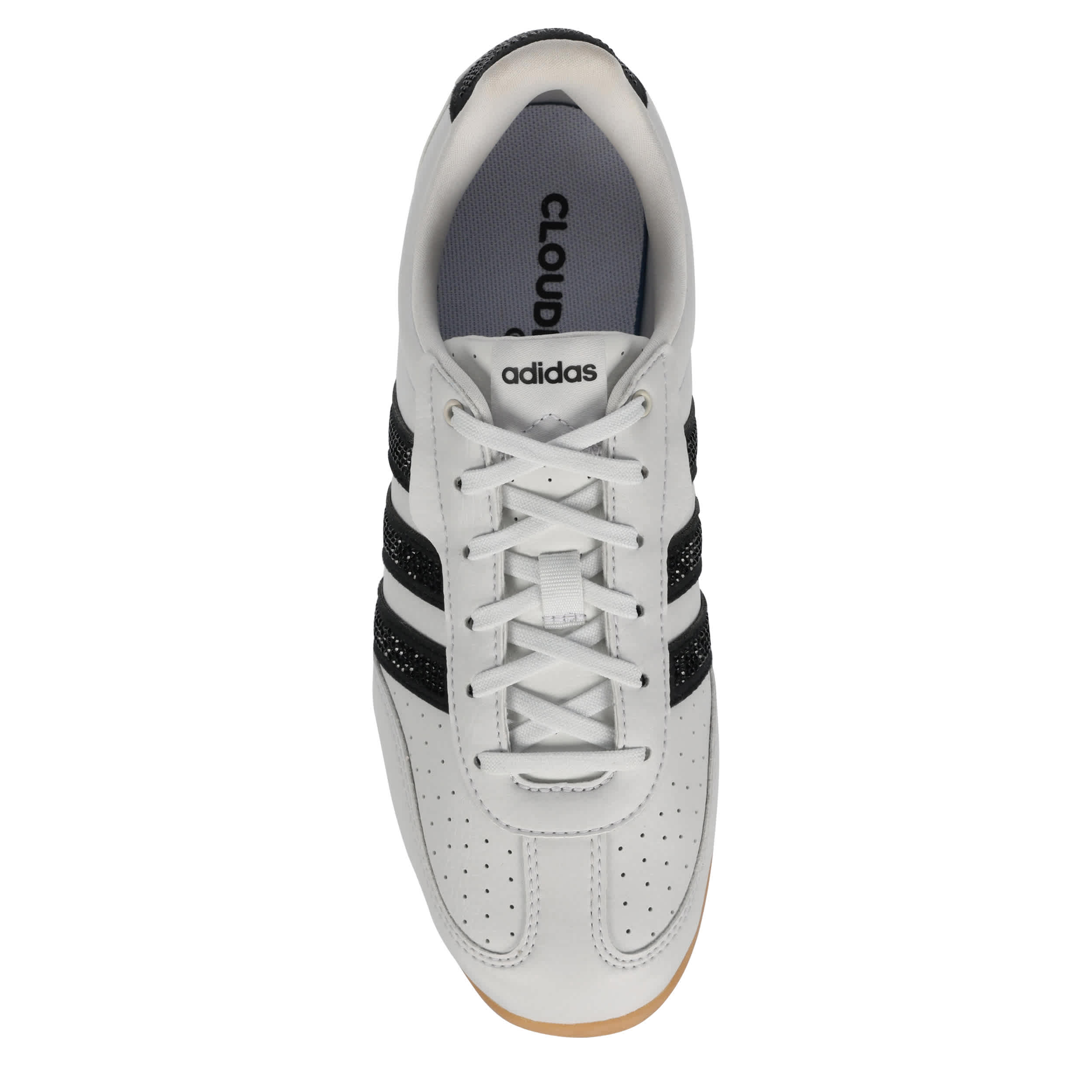 ADIDAS-WOMENS BARREDA LO SNEAKER-WHITE & BLACK
