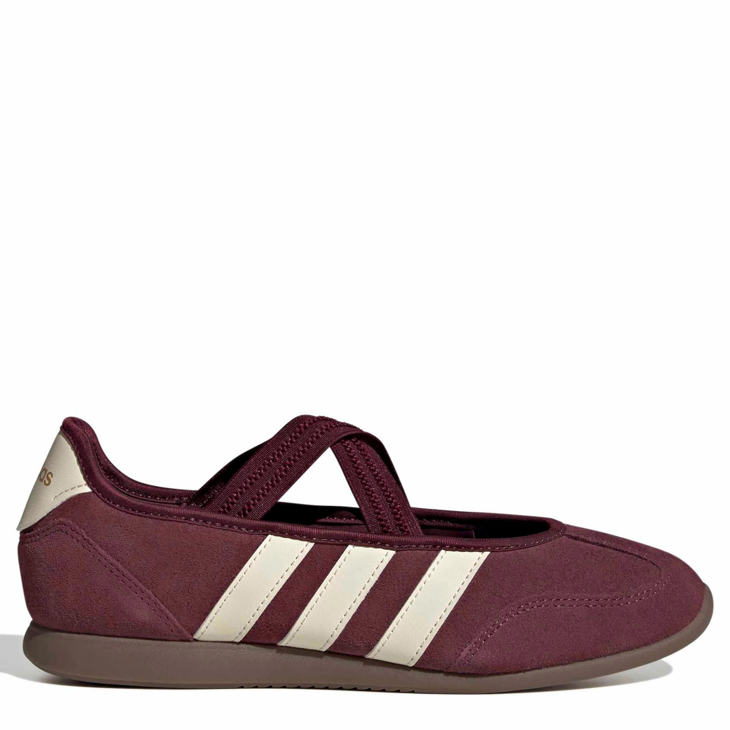 ADIDAS-WOMENS BARREDA MARY JANE SNEAKER-BURGUNDY & OFF WHITE