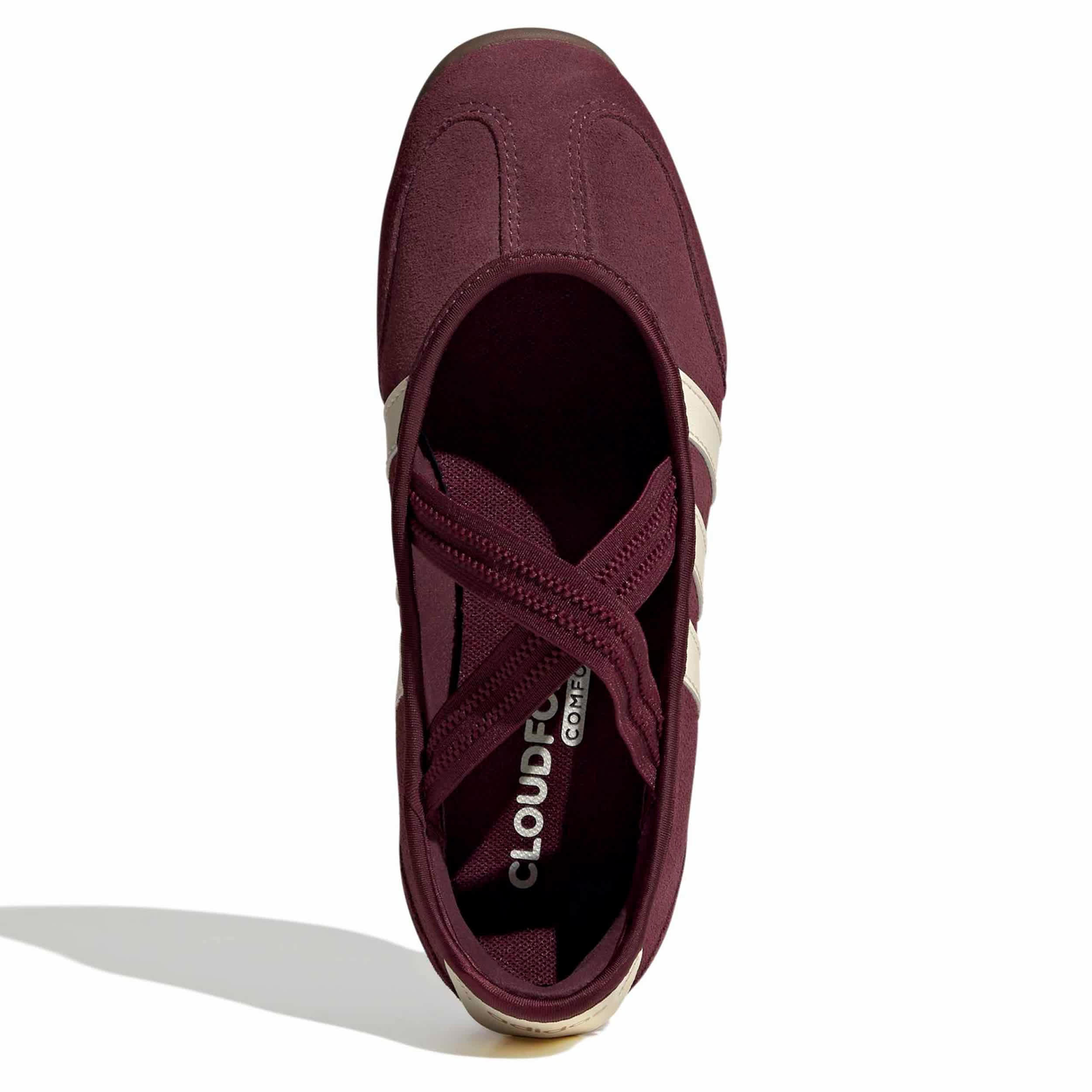 ADIDAS-WOMENS BARREDA MARY JANE SNEAKER-BURGUNDY & OFF WHITE
