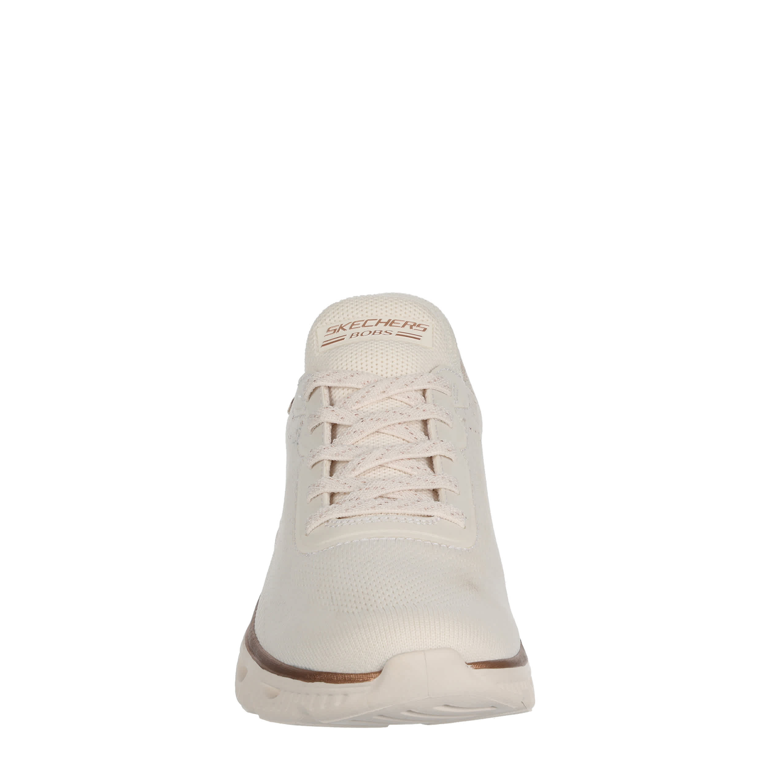 SKECHERS-WOMENS SLIP-INS GLIDE STEP ARC WAVES SNEAKER-WHITE & GOLD