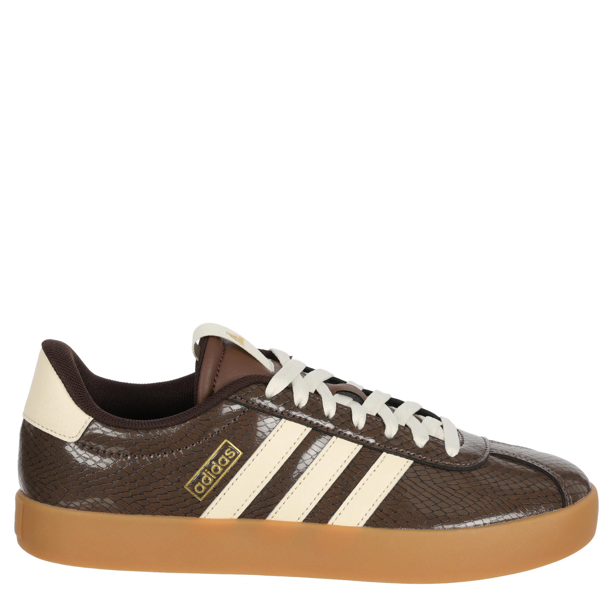 ADIDAS-WOMENS VL COURT 3.0 SNEAKER-BROWN & OFF WHITE