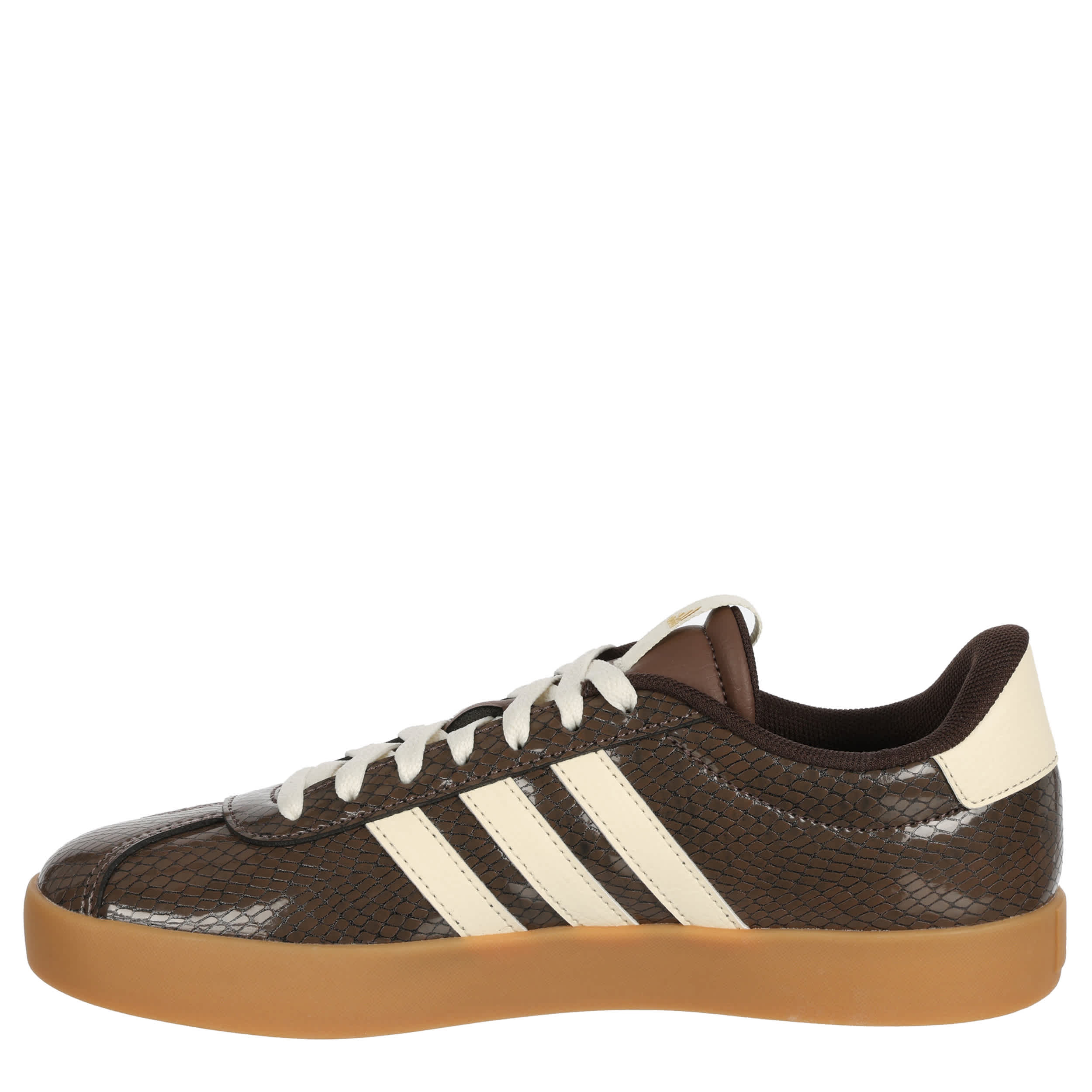 ADIDAS-WOMENS VL COURT 3.0 SNEAKER-BROWN & OFF WHITE