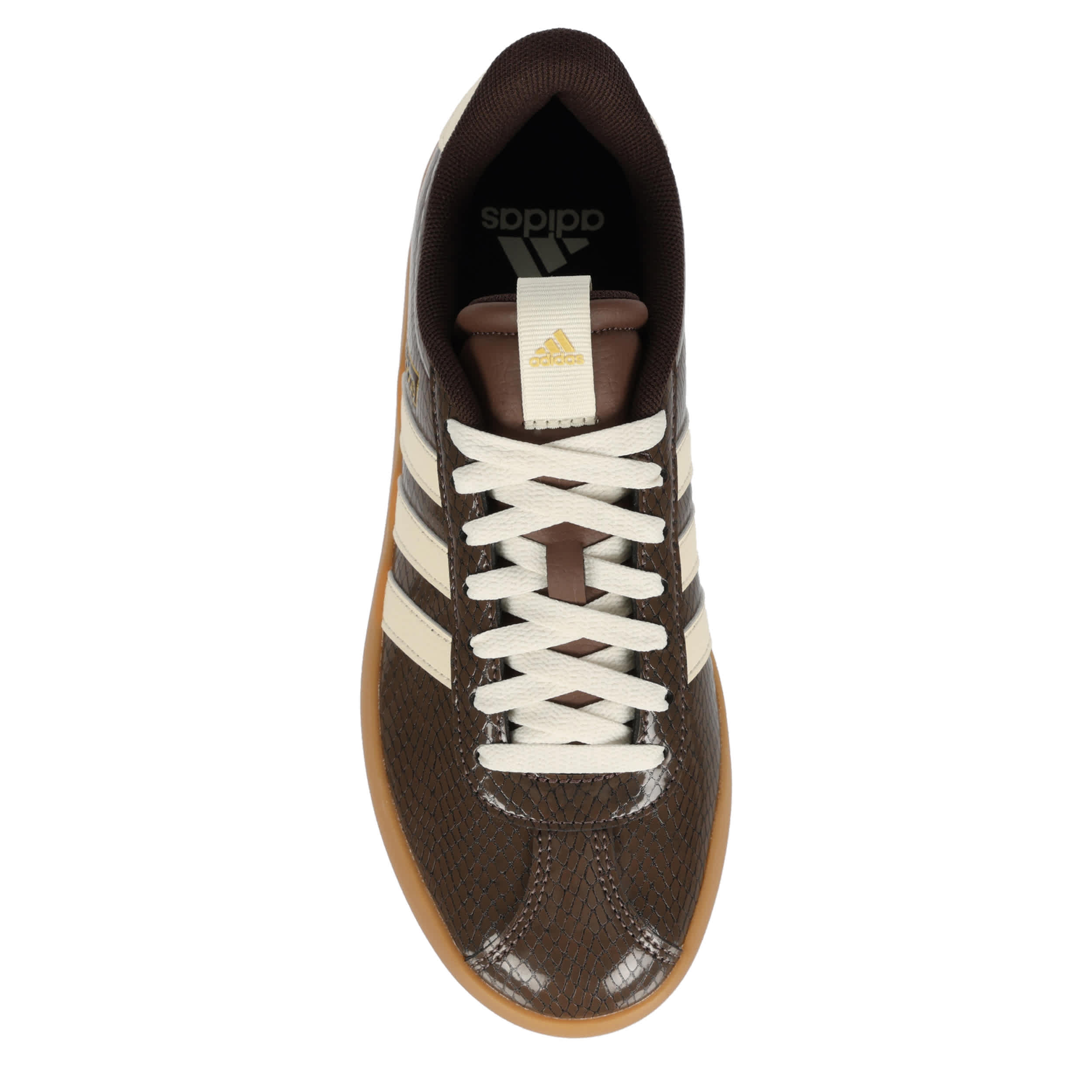 ADIDAS-WOMENS VL COURT 3.0 SNEAKER-BROWN & OFF WHITE