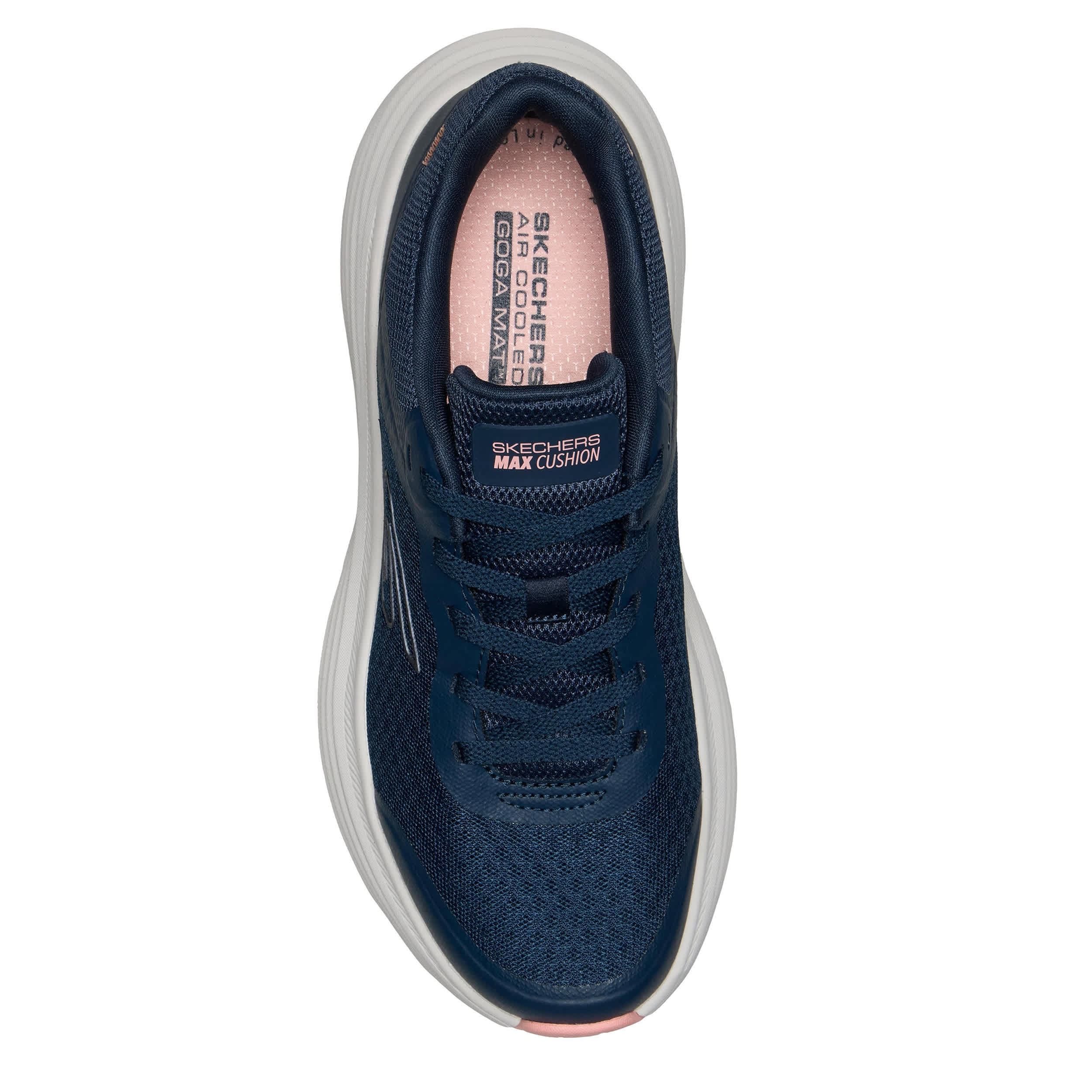SKECHERS-WOMENS MAX CUSHION ENDEAVOUR RUNNING SHOE-NAVY & PINK