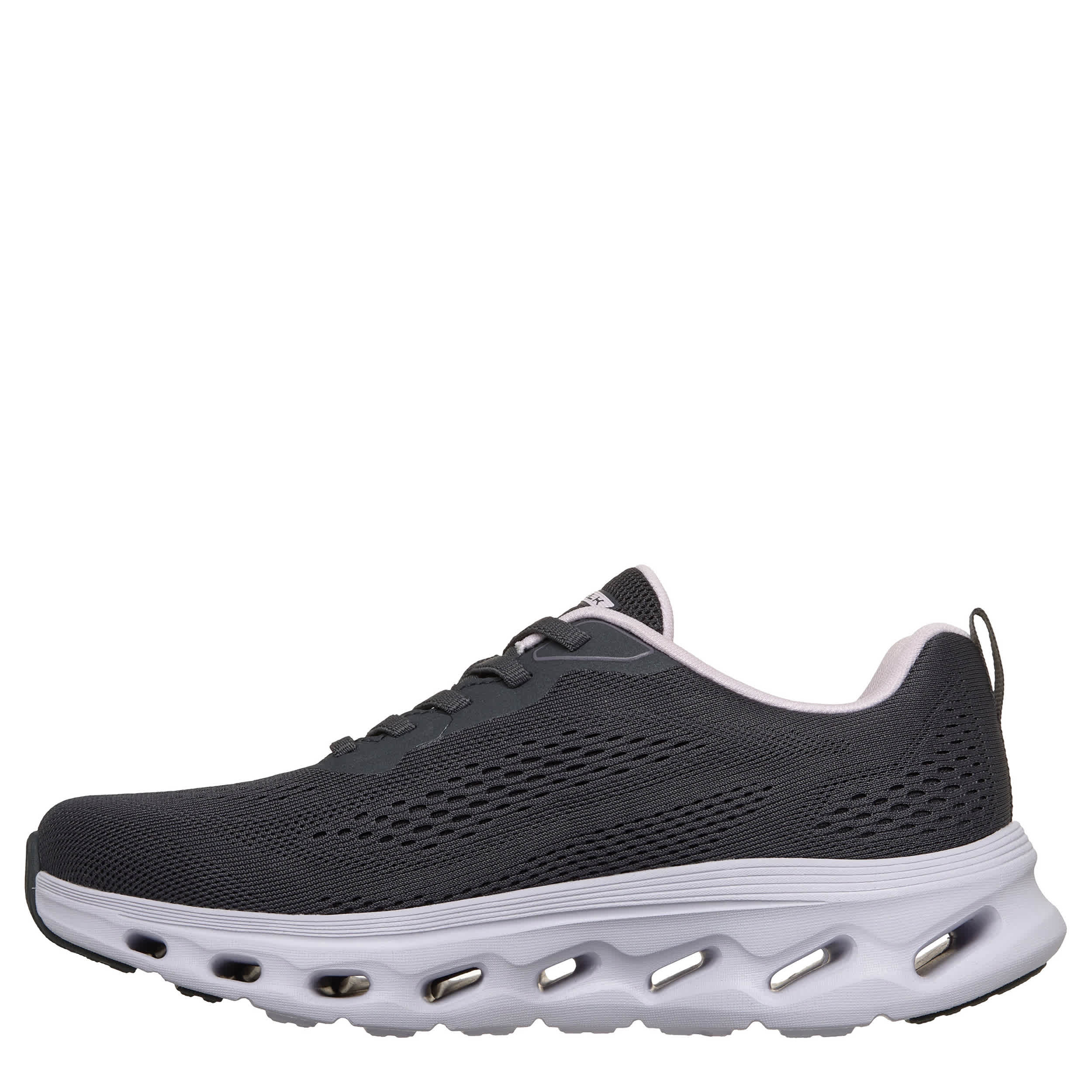 SKECHERS-WOMENS GO WALK GLIDE-STEP RUNNING SHOE-DARK GREY & LILAC