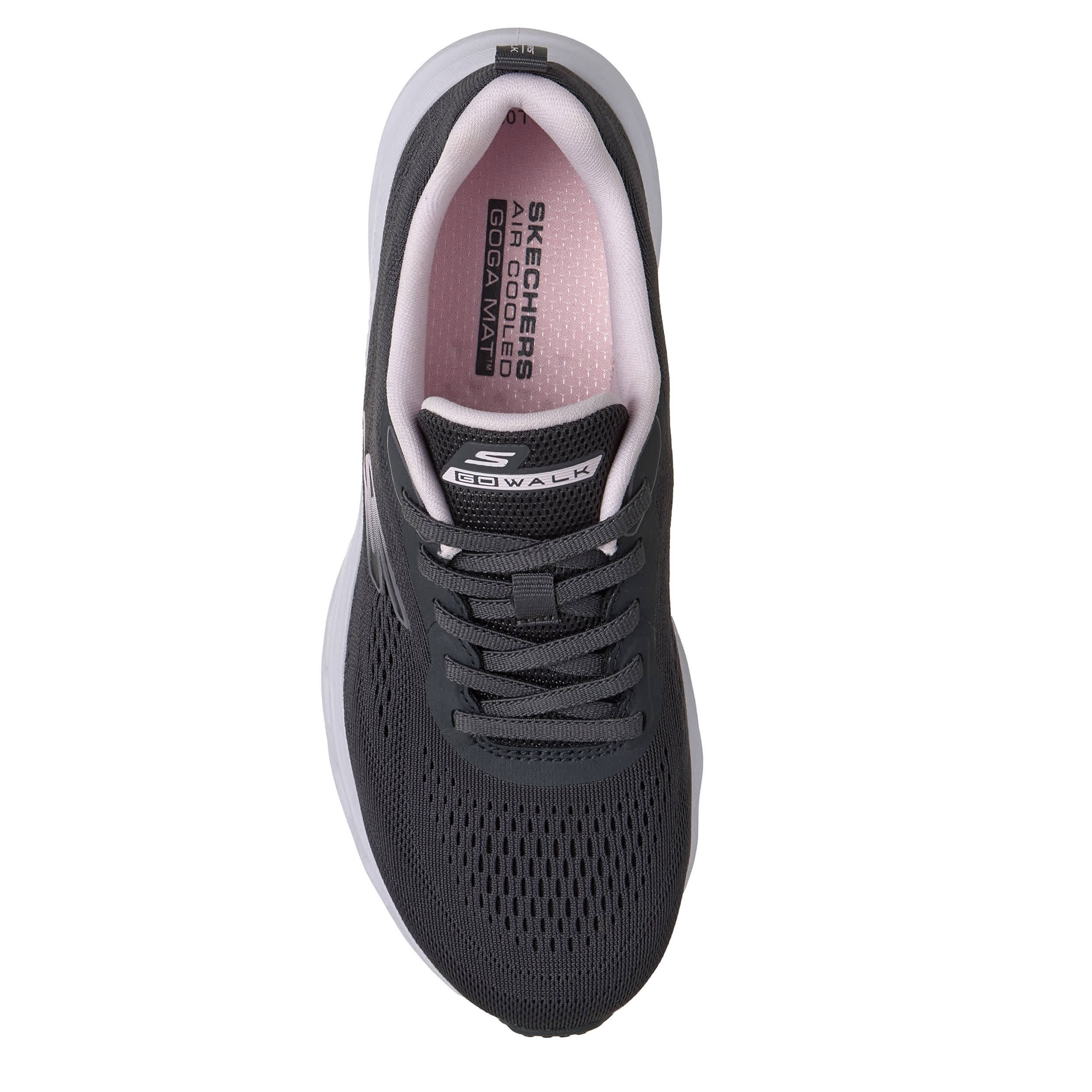 SKECHERS-WOMENS GO WALK GLIDE-STEP RUNNING SHOE-DARK GREY & LILAC