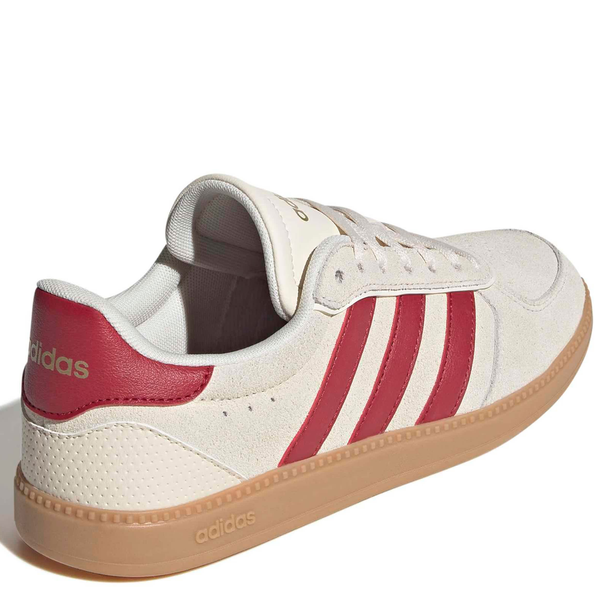 ADIDAS-WOMENS BREAKNET SLEEK SNEAKER-OFF WHITE & RED