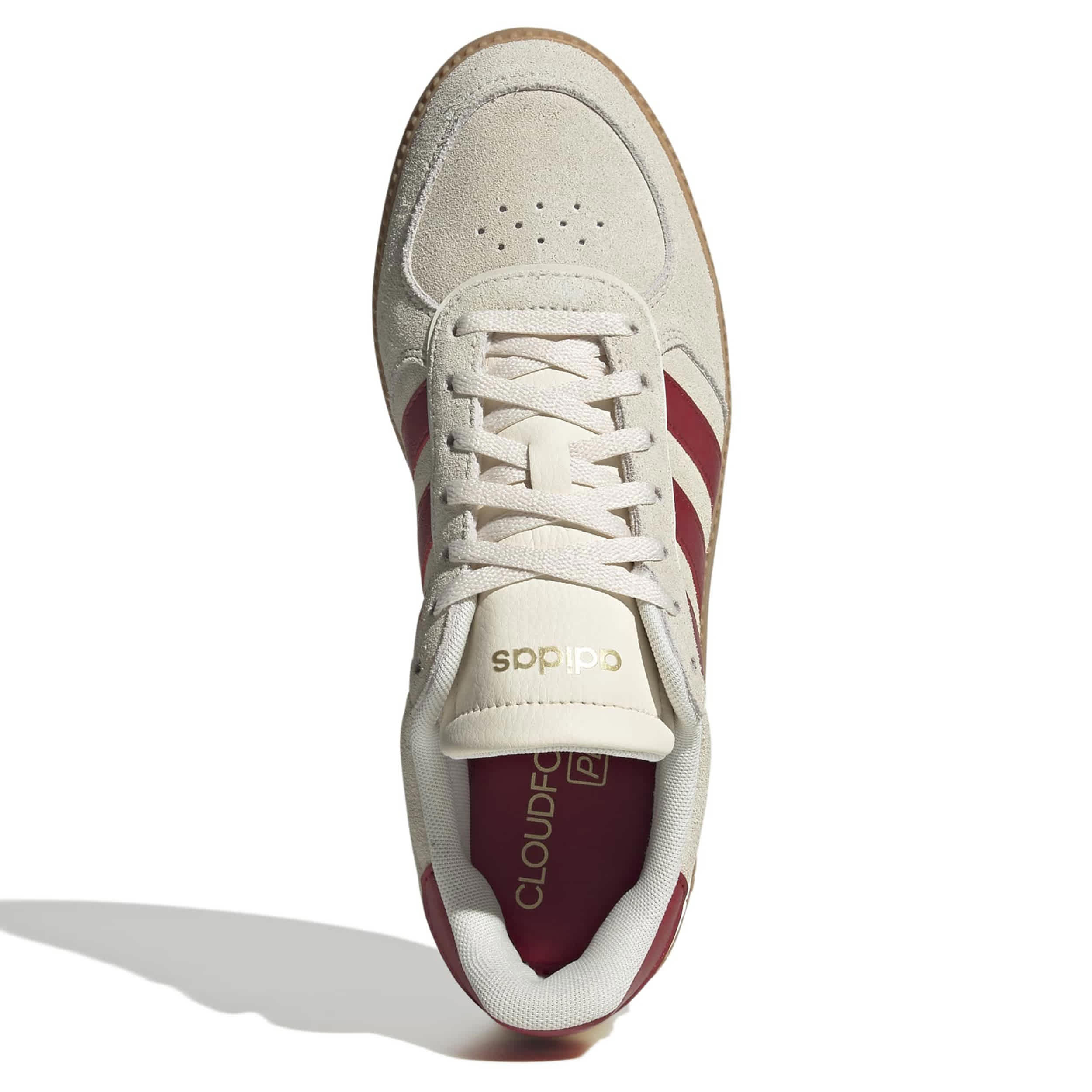 ADIDAS-WOMENS BREAKNET SLEEK SNEAKER-OFF WHITE & RED