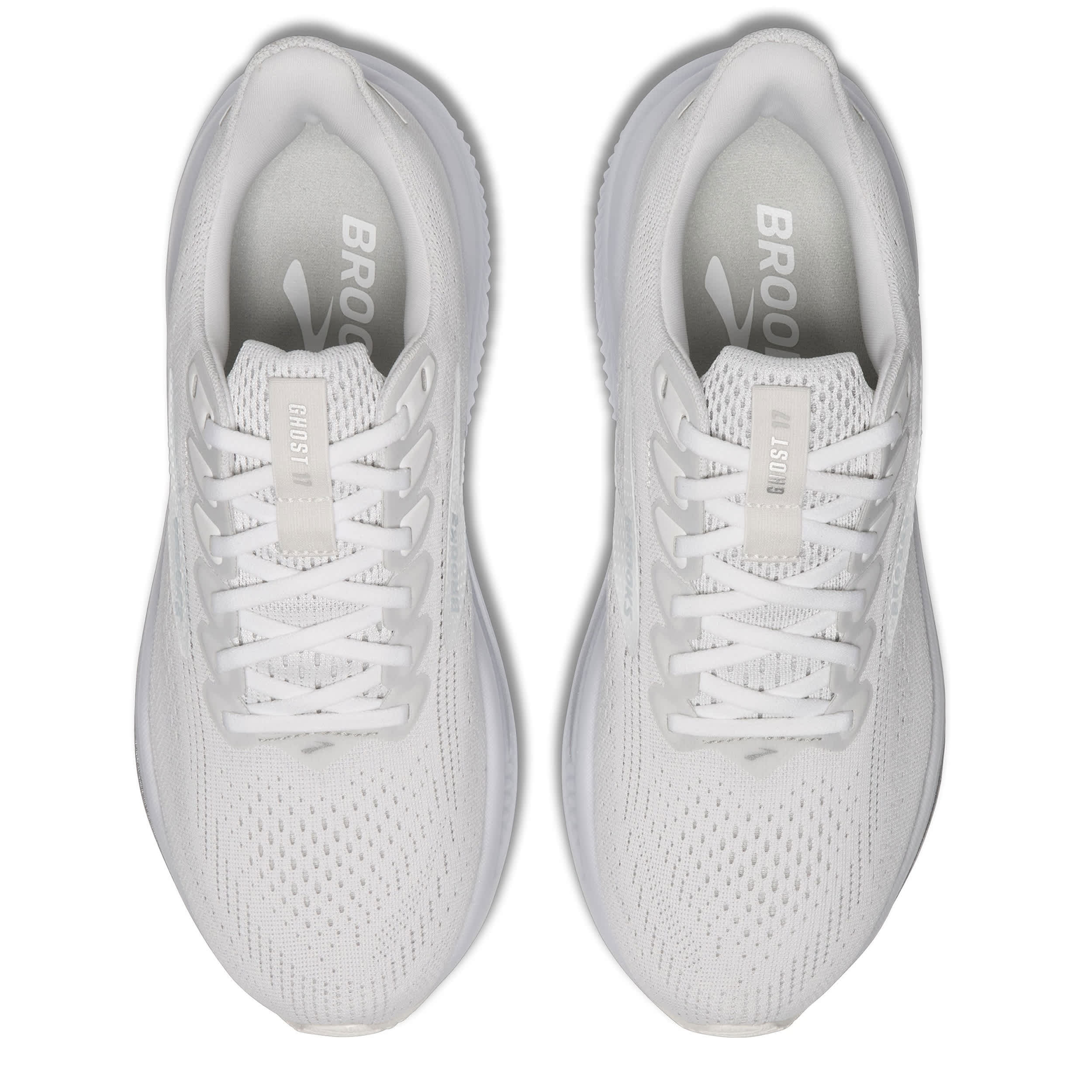 BROOKS-WOMENS GHOST 17 RUNNING SHOE-WHITE & GREY