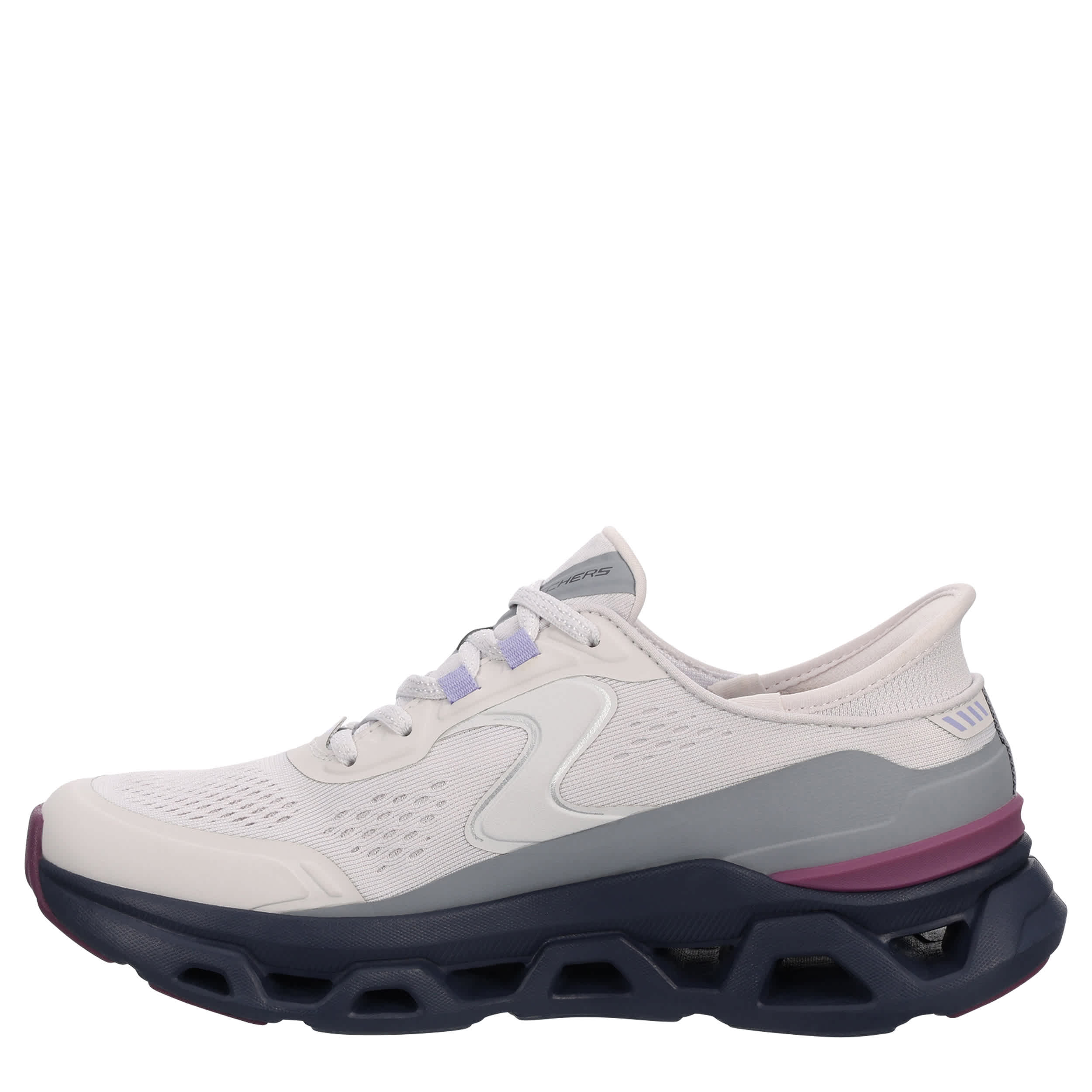 SKECHERS-WOMENS SLIP-INS GLIDE STEP ALTUS RUNNING SHOE-PALE GREY & MULTICOLOR