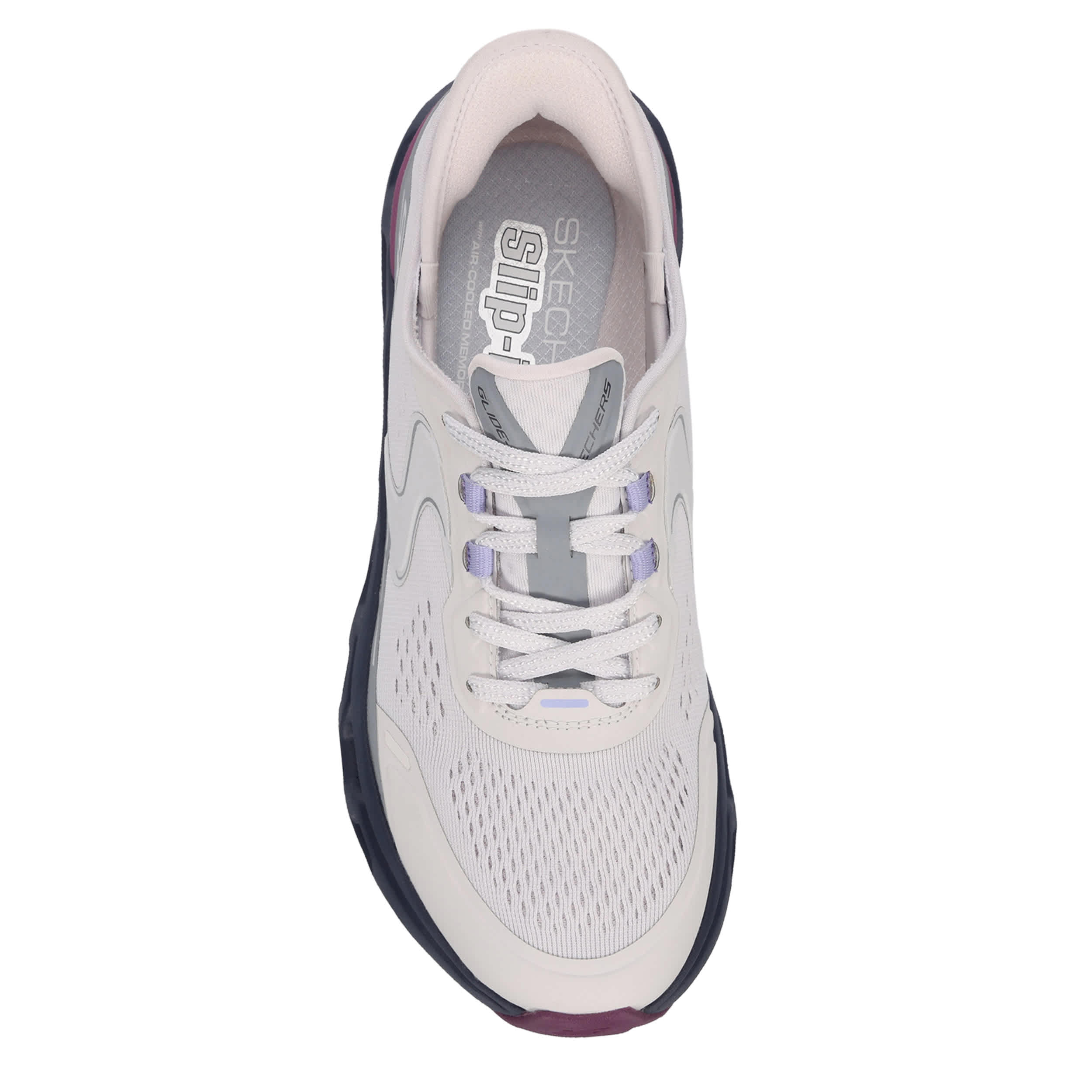 SKECHERS-WOMENS SLIP-INS GLIDE STEP ALTUS RUNNING SHOE-PALE GREY & MULTICOLOR