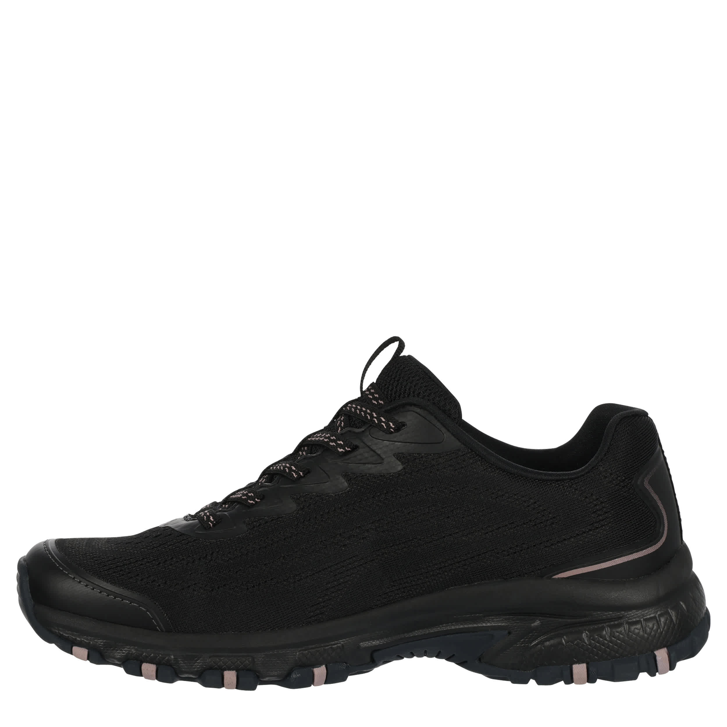SKECHERS-WOMENS ARCH FIT HILLCREST SNEAKER-BLACK & ROSE GOLD