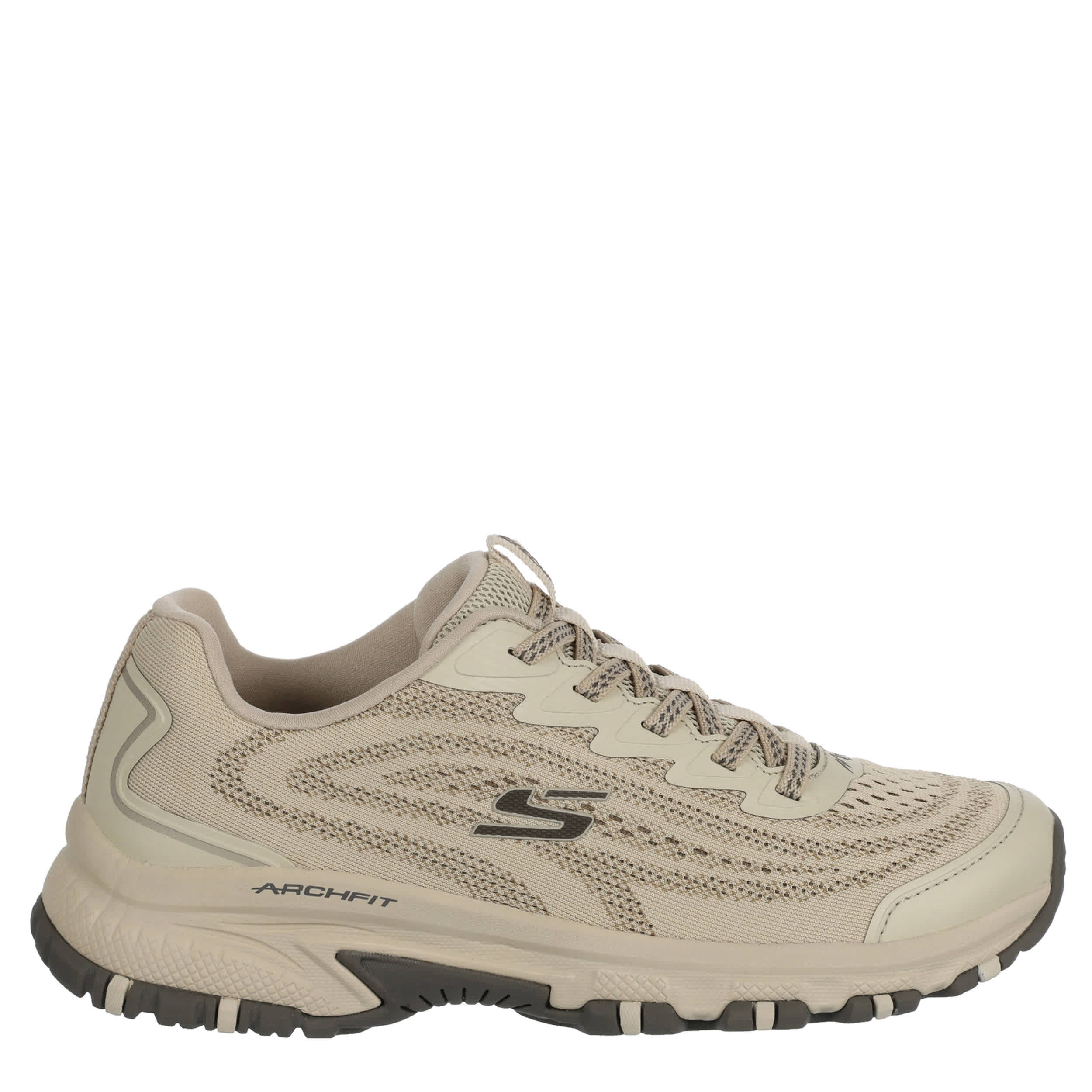 SKECHERS-WOMENS ARCH FIT HILLCREST SNEAKER-TAUPE & BROWN