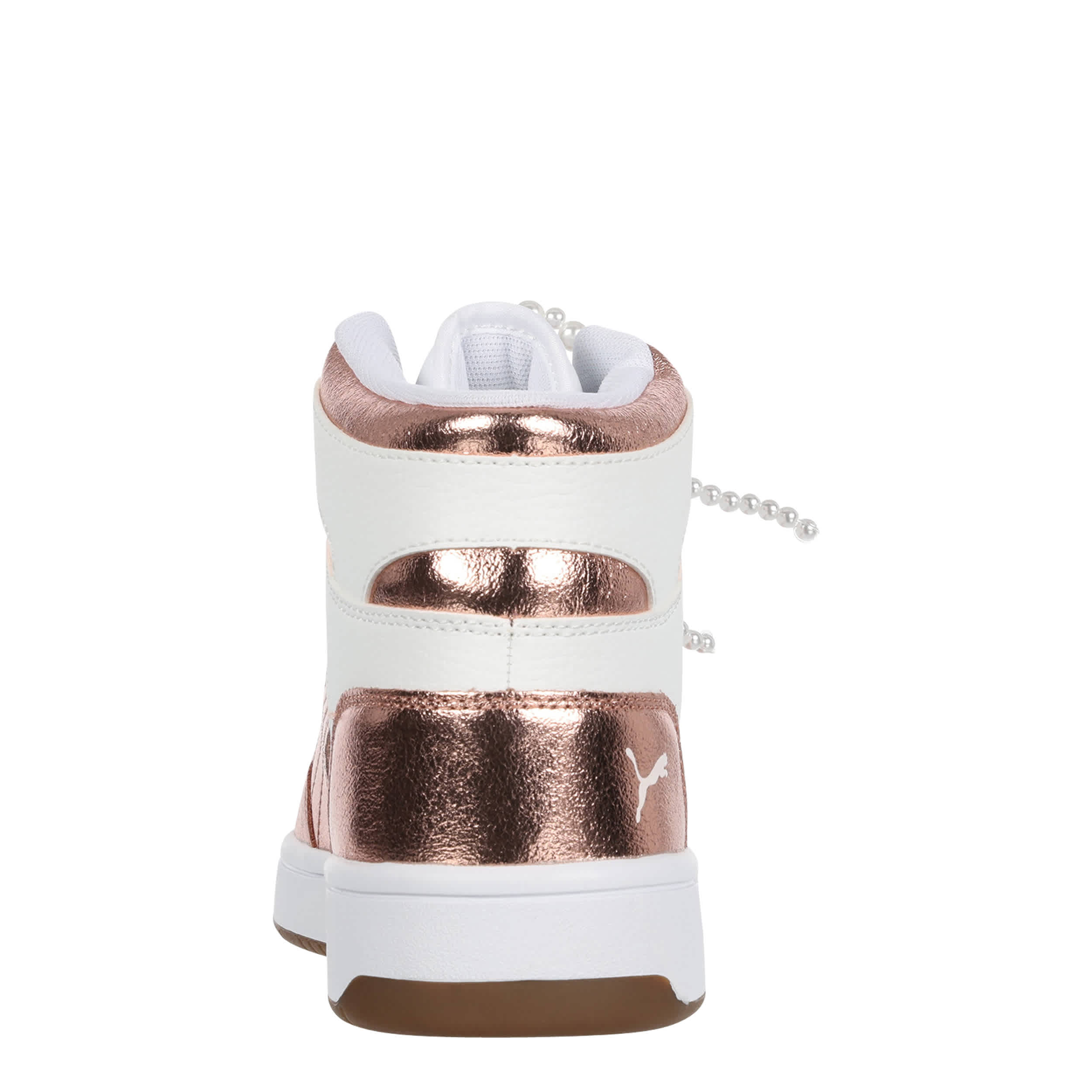 PUMA-WOMENS REBOUND LAYUP SNEAKER-ROSE GOLD & WHITE