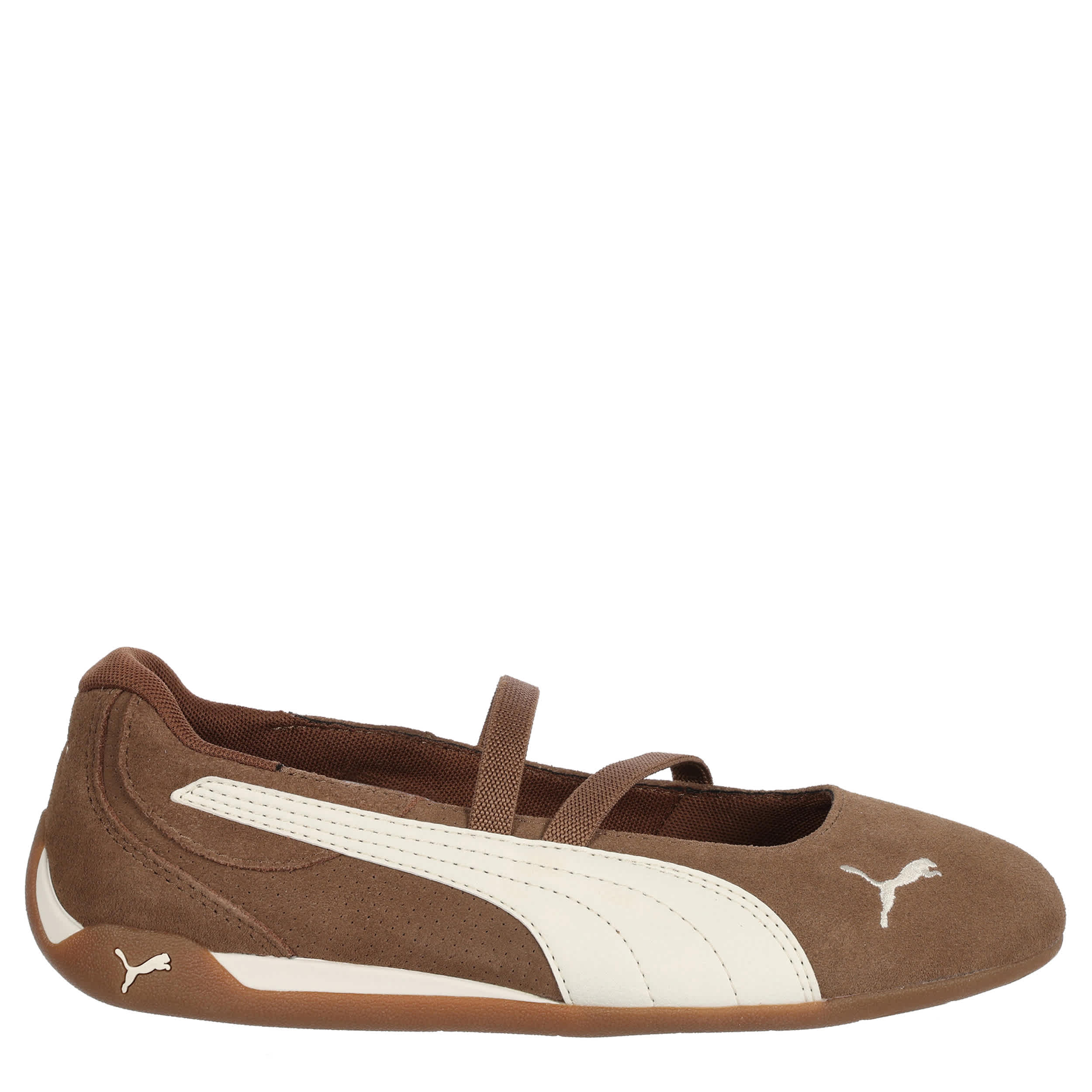 PUMA-WOMENS REPLICATCH BALLET SNEAKER-BROWN & WHITE