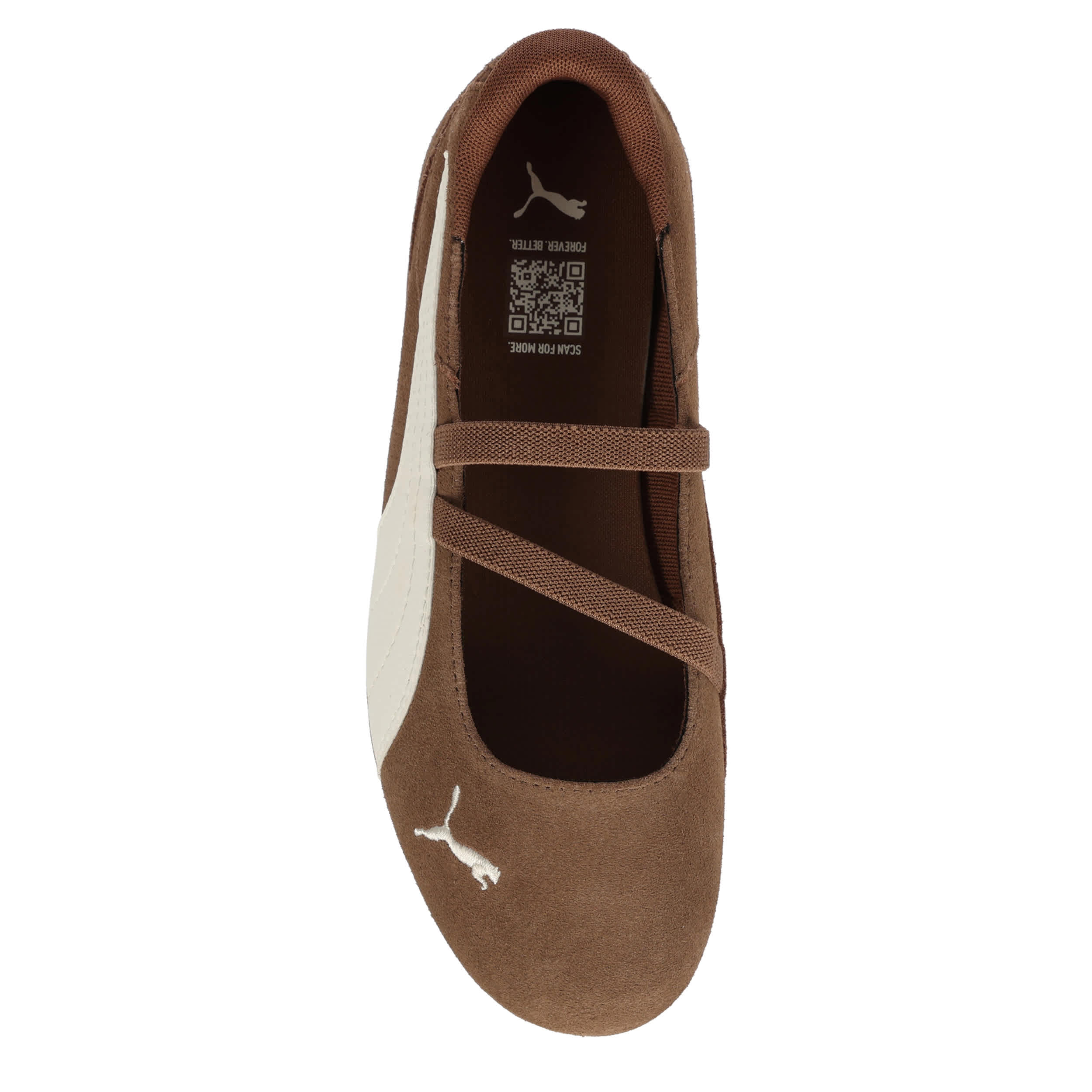 PUMA-WOMENS REPLICATCH BALLET SNEAKER-BROWN & WHITE