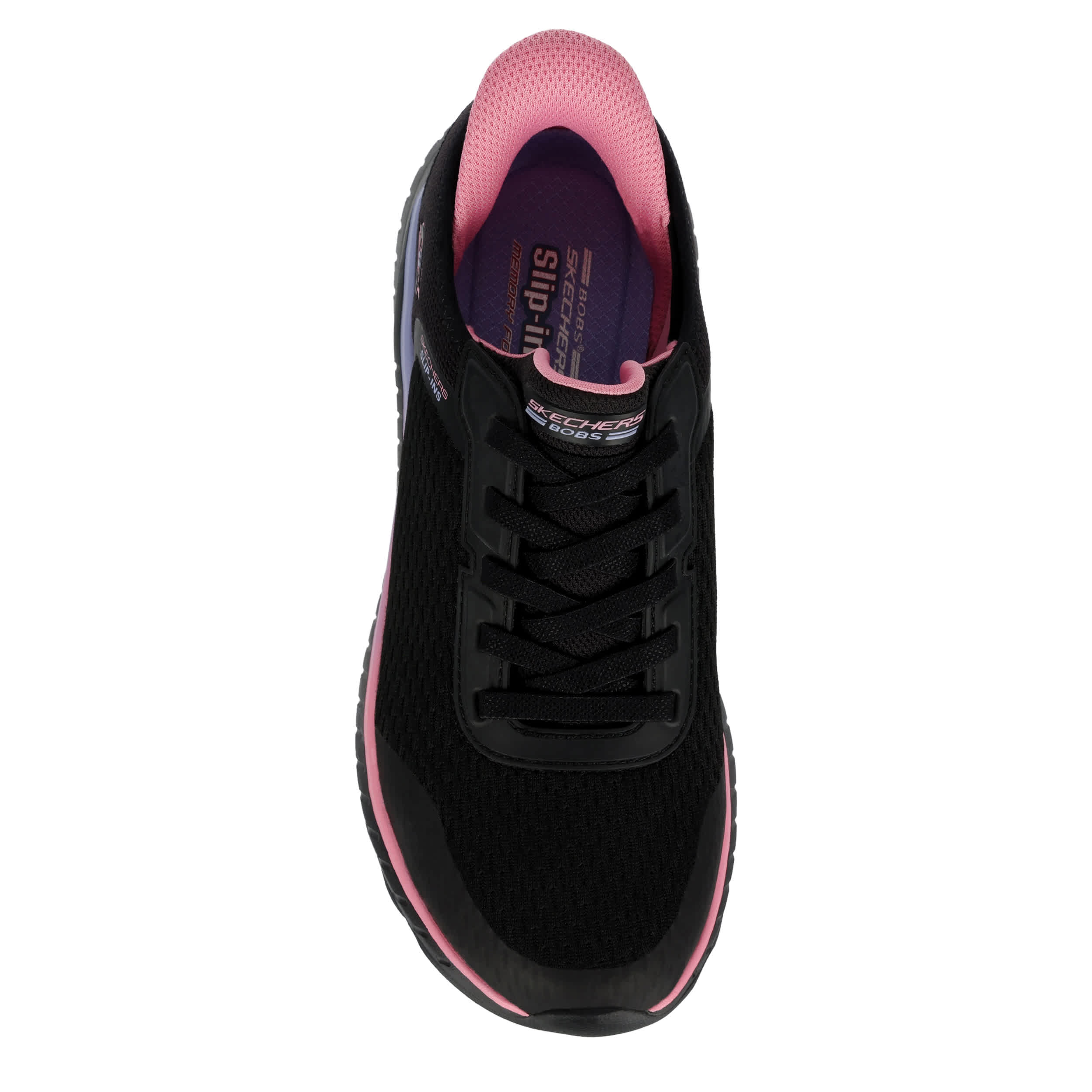 SKECHERS-WOMENS SLIP-INS SQUAD CHAOS SNEAKER-BLACK & MULTICOLOR